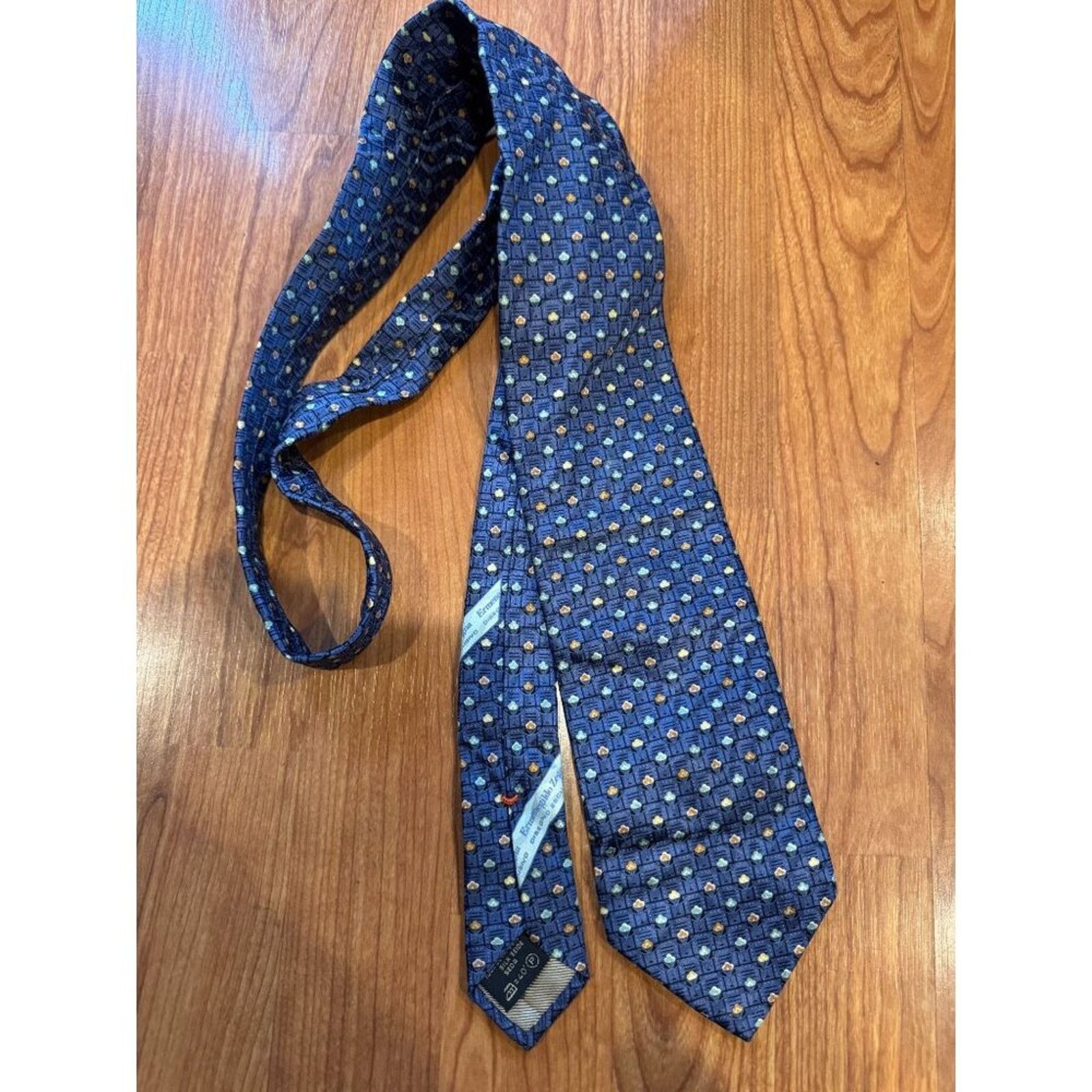 Ermenegildo Zegna Italy Ermenegildo Zegna Beautiful Geometric Tie Size ONE SIZE - 1 Thumbnail