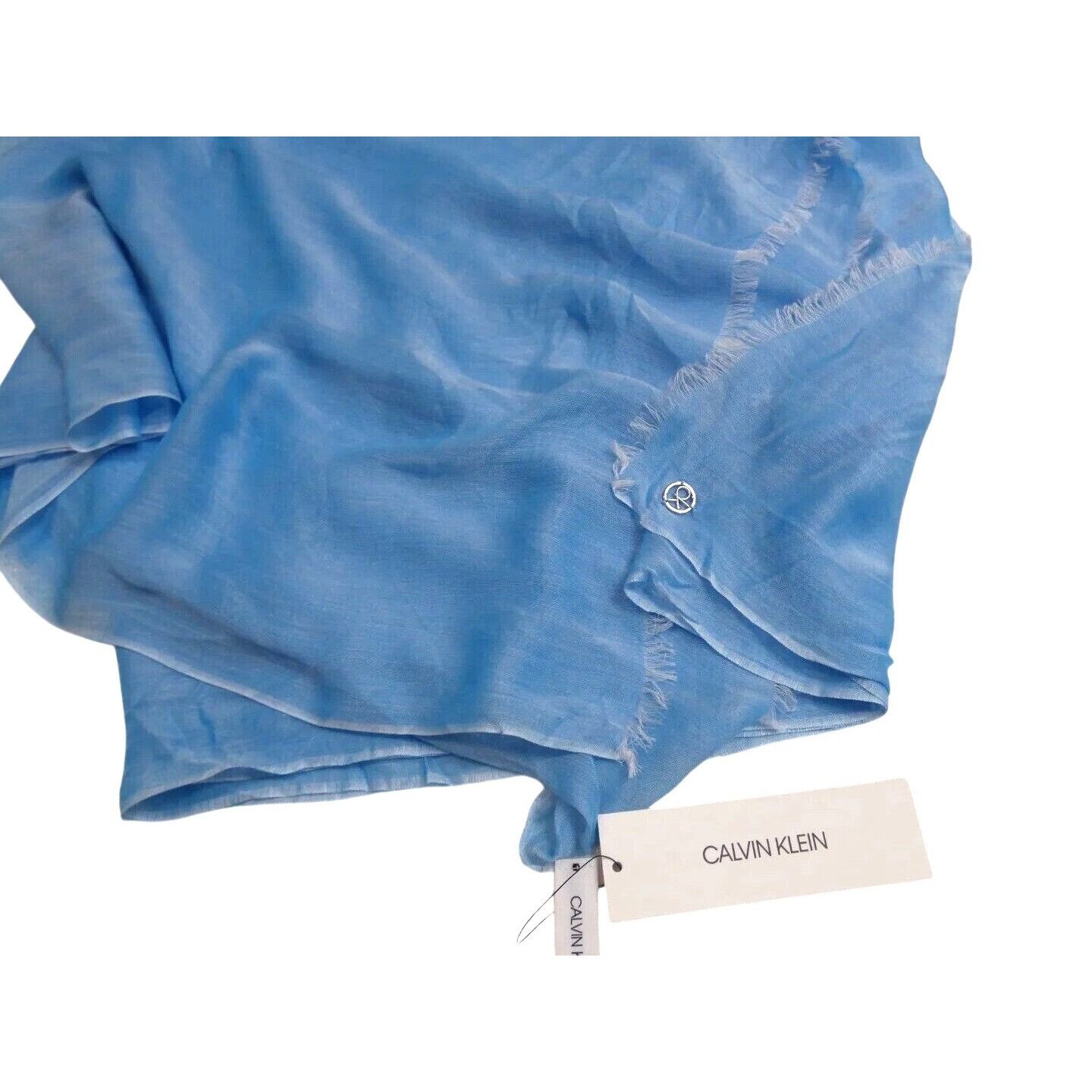 Other Calvin Klein Chambray Woven Scarf, Ocean Blue, OS Size ONE SIZE - 3 Thumbnail