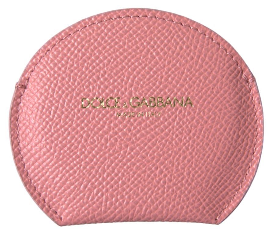Dolce & Gabbana Chic Pink Leather Hand Mirror Women's Holder Size ONE SIZE - 1 Thumbnail