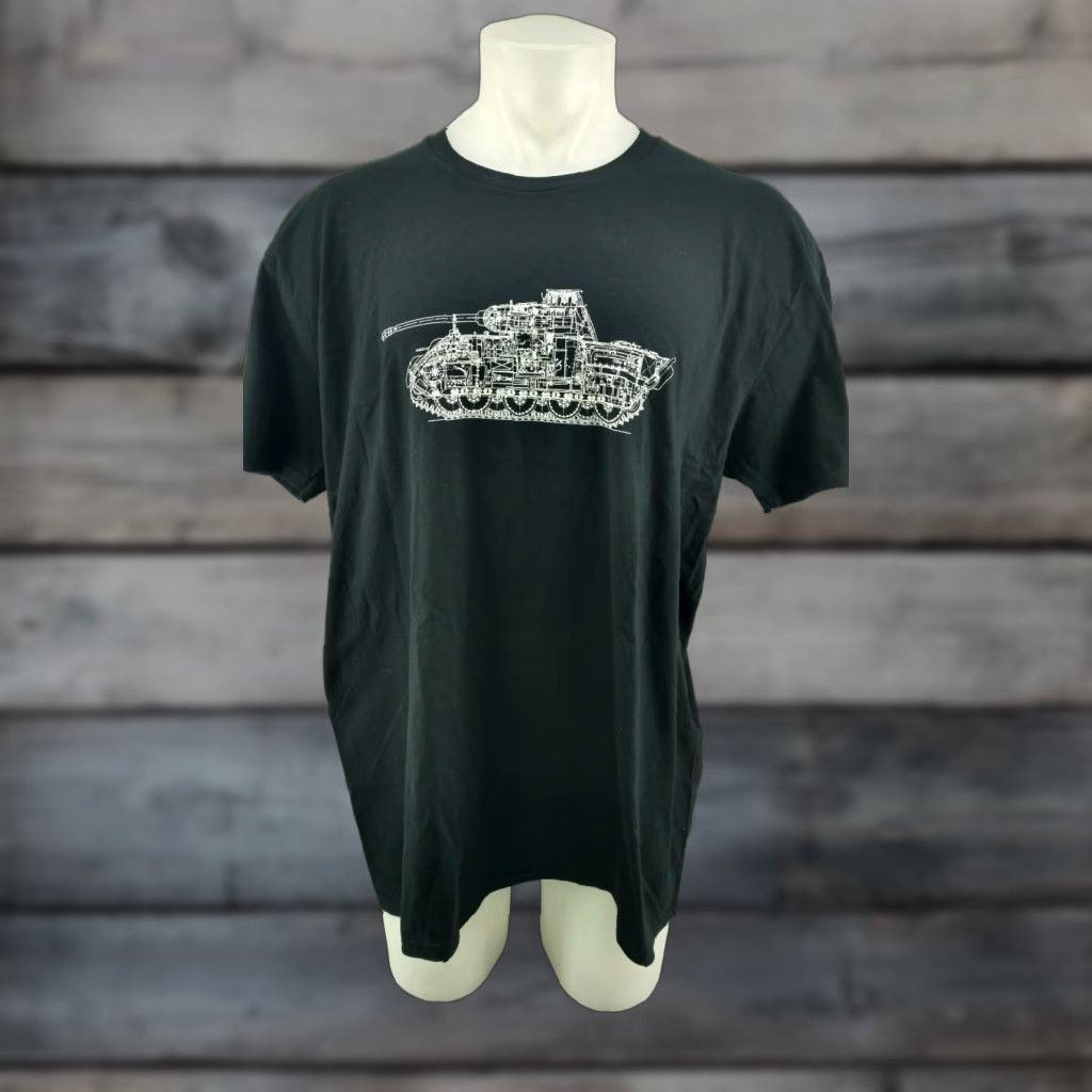 Anvil Anvil Army Tank World War Military T Shirt Black XXL 2XL Short Sleeve Crew Neck Graphic Tee Mens Size US XXL / EU 58 / 5 - 1 Thumbnail