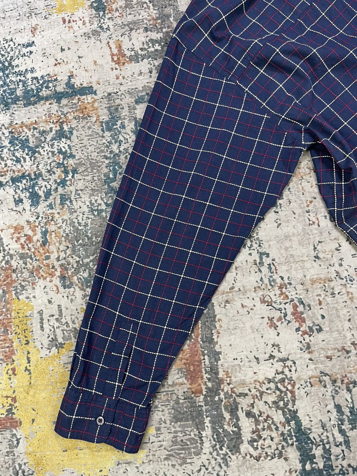 Golden Bear Golden Bear Chain-Detail Double Pocket Checked Zip-Up Shirt Size US L / EU 52-54 / 3 - 5 Thumbnail