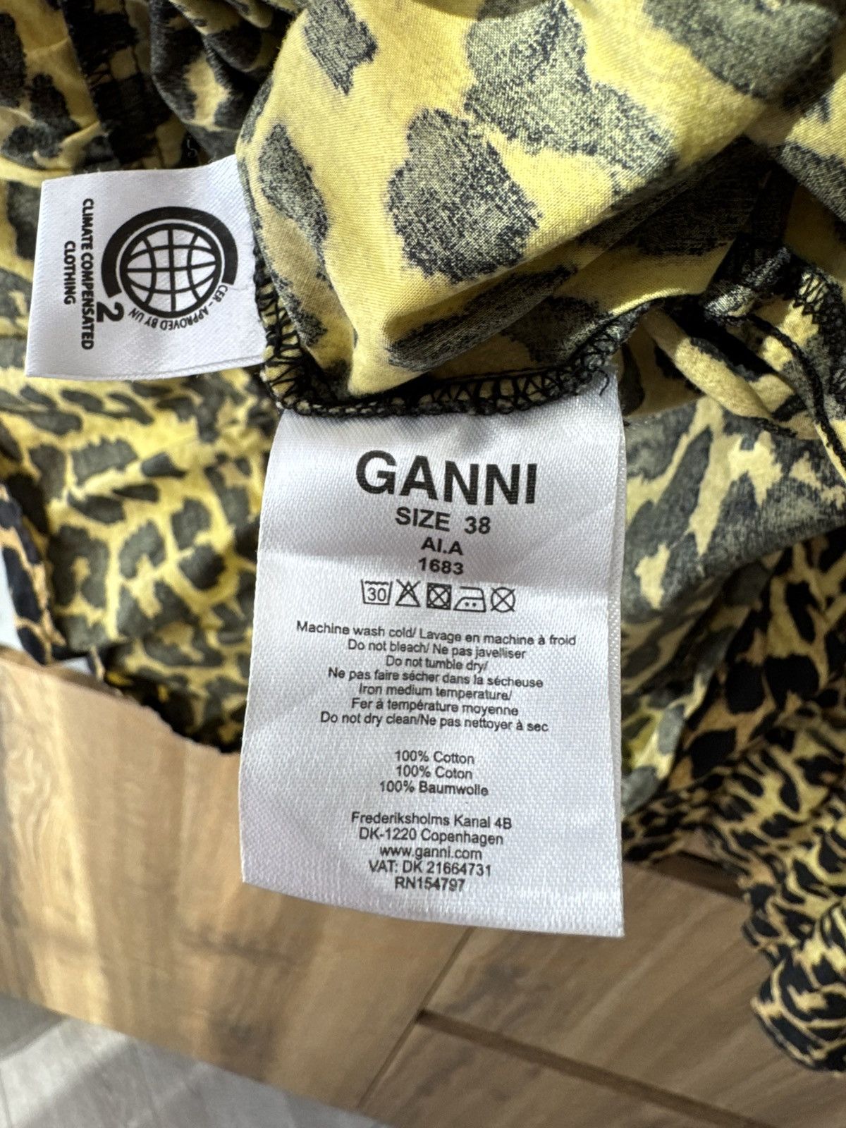 Ganni Ganni Leopard-Print Cotton-Poplin Mini Dress Size XS / US 0-2 / IT 36-38 - 6 Thumbnail