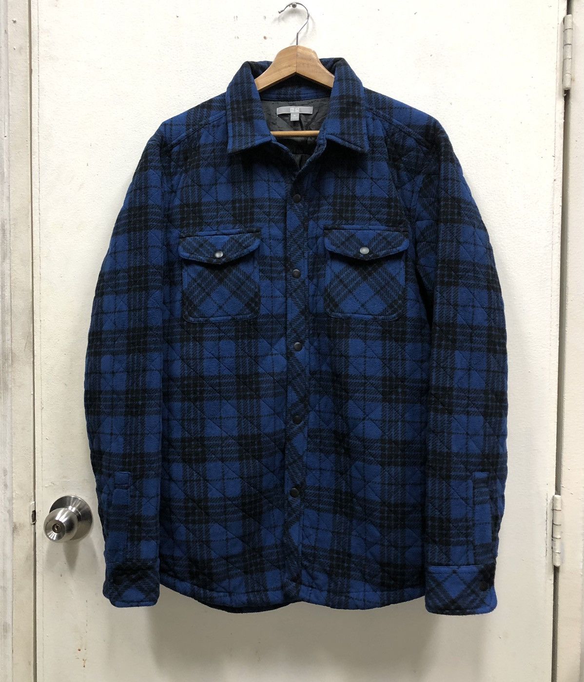 Uniqlo Uniqlo Flanel Checked Lined Quilted Shirt Jacket Size US XL / EU 56 / 4 - 6 Thumbnail