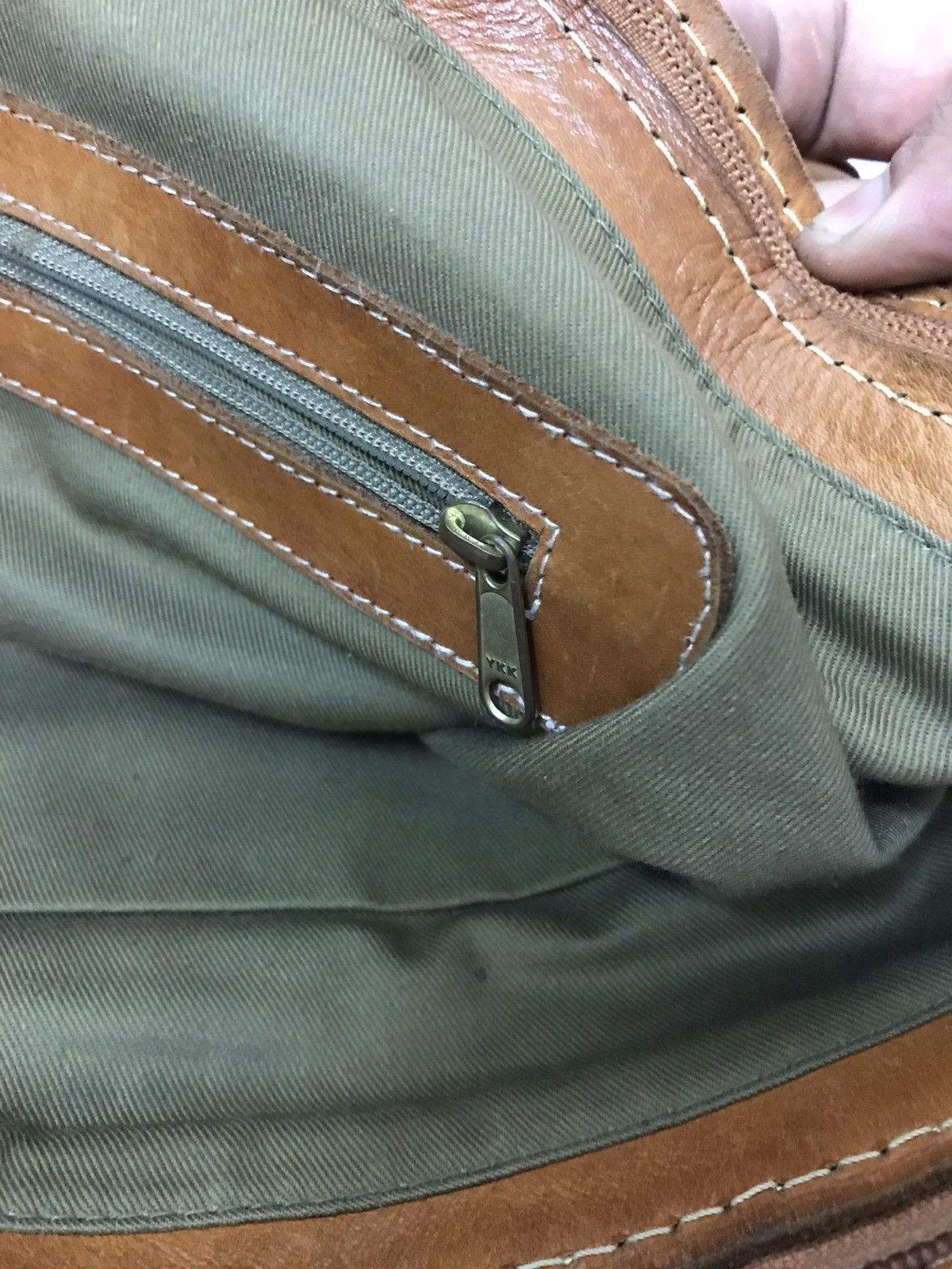 Japanese Brand × Leather Japanese Gren Brown Leather Cross body Size ONE SIZE - 7 Thumbnail