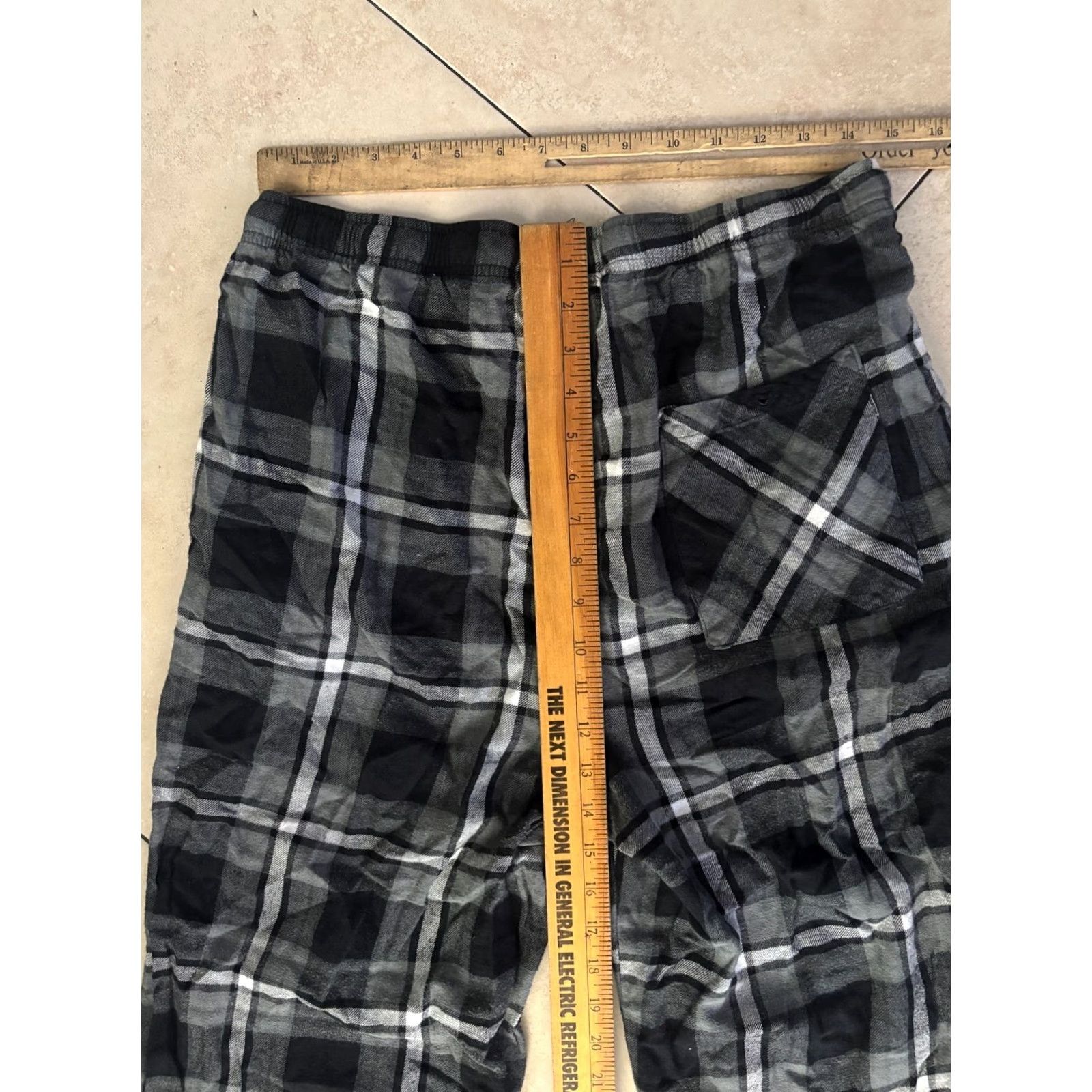 Psycho Bunny Psycho Bunny Pajama Pants Mens Large Black Plaid Lounge Bottoms Pockets 6370 Size US 33 - 6 Thumbnail