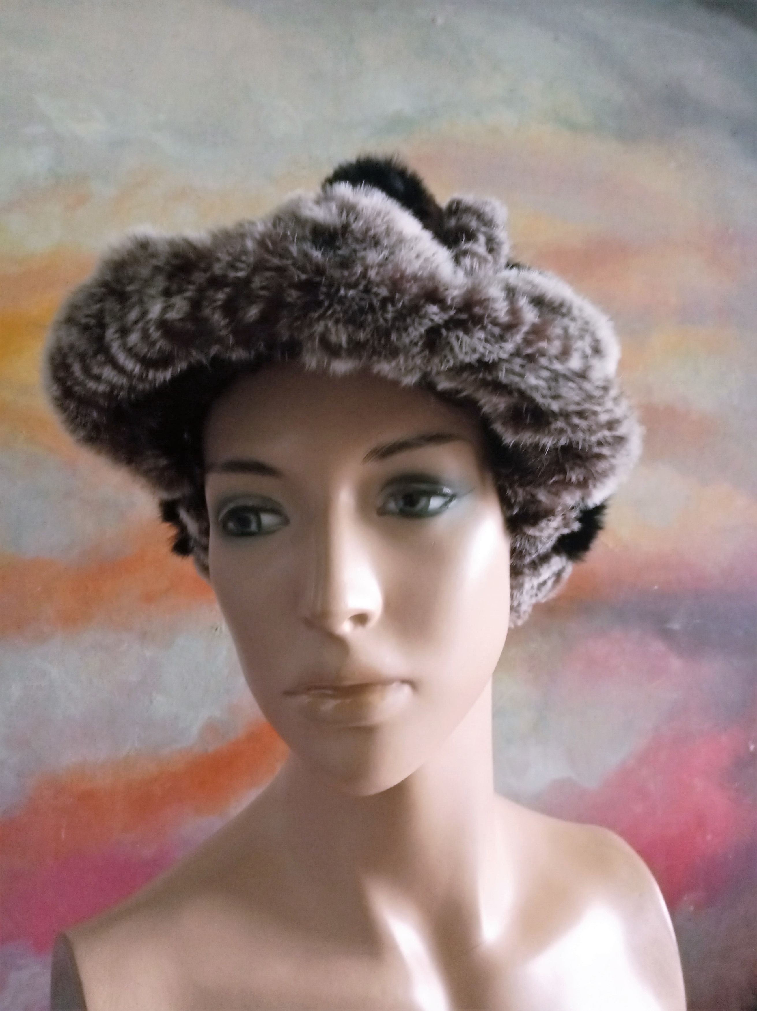 Other Unisex Real Rabbit Fur Hat Size ONE SIZE - 10 Thumbnail
