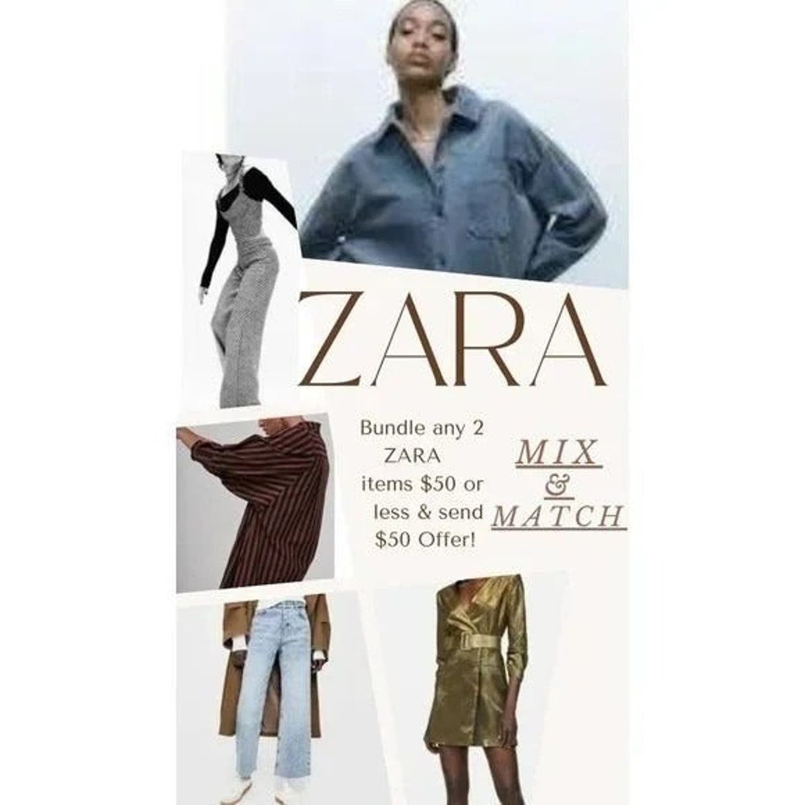 Zara Zara Paper Bag Relaxed Baggy Jeans Pants 29 Khaki Green Size 29" - 2 Preview