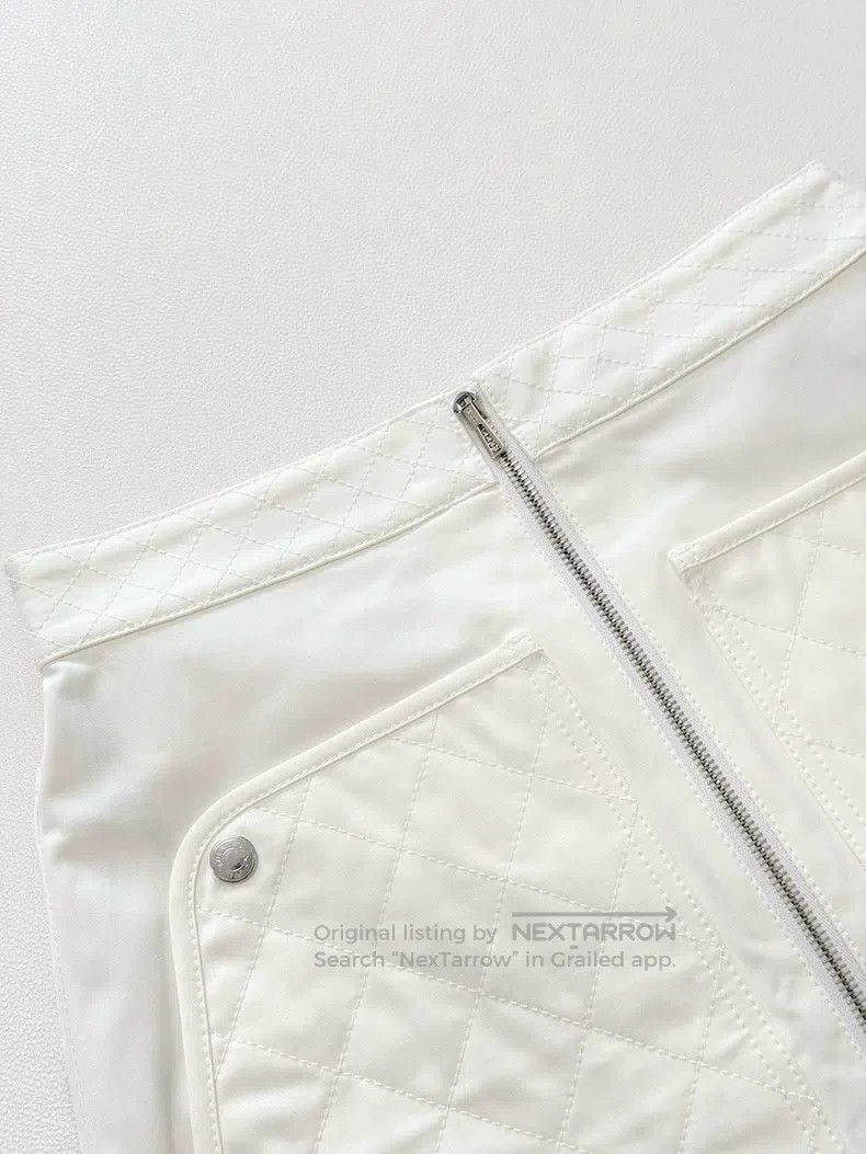 Hermes Hermes White Diamond Pattern Zipper Skirt Size 24" / US 00 / IT 34 - 3 Thumbnail