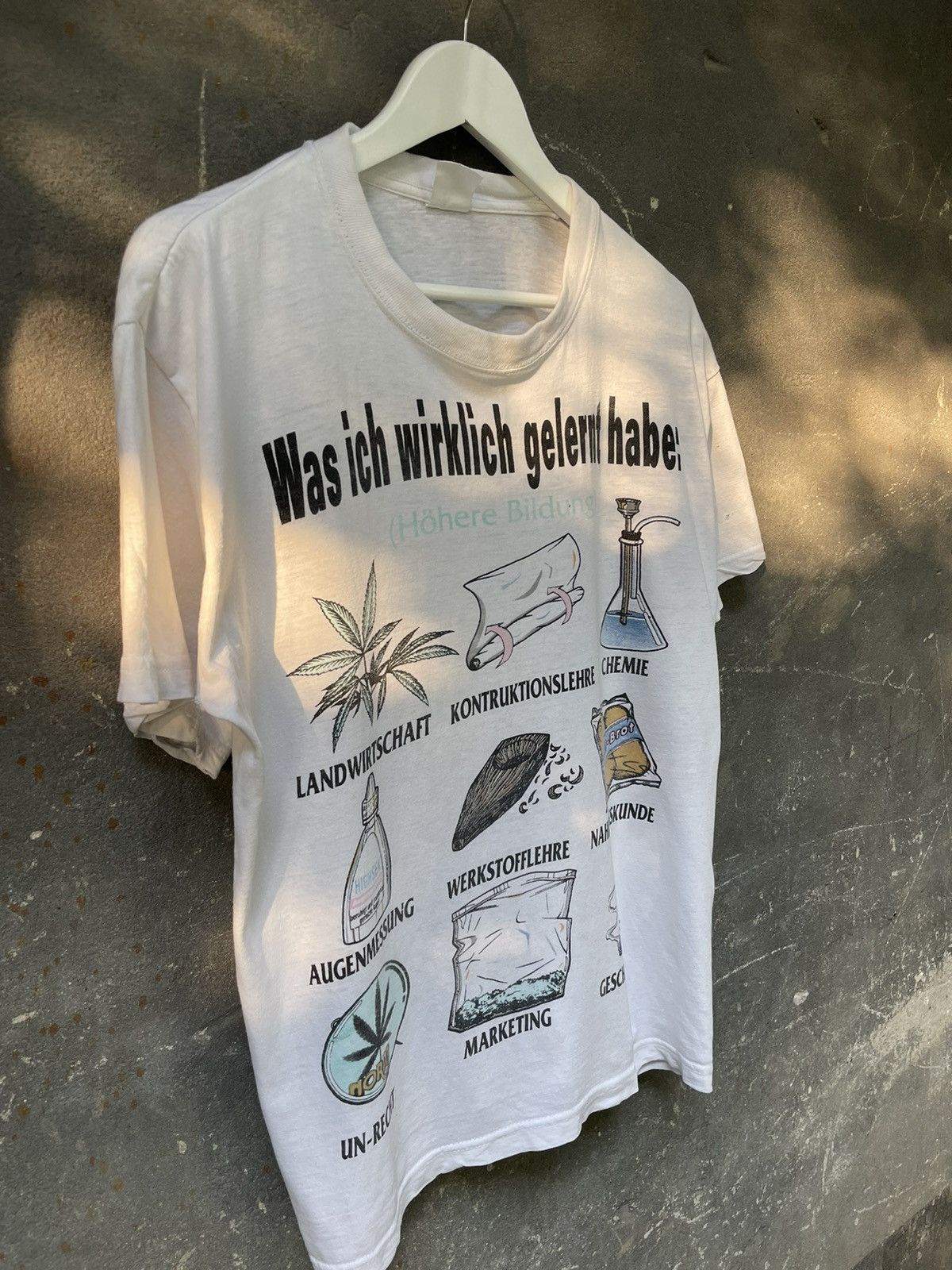Vintage 90s Weed Tees Alcohol Humor School Humor T shirt Size US XL / EU 56 / 4 - 5 Thumbnail