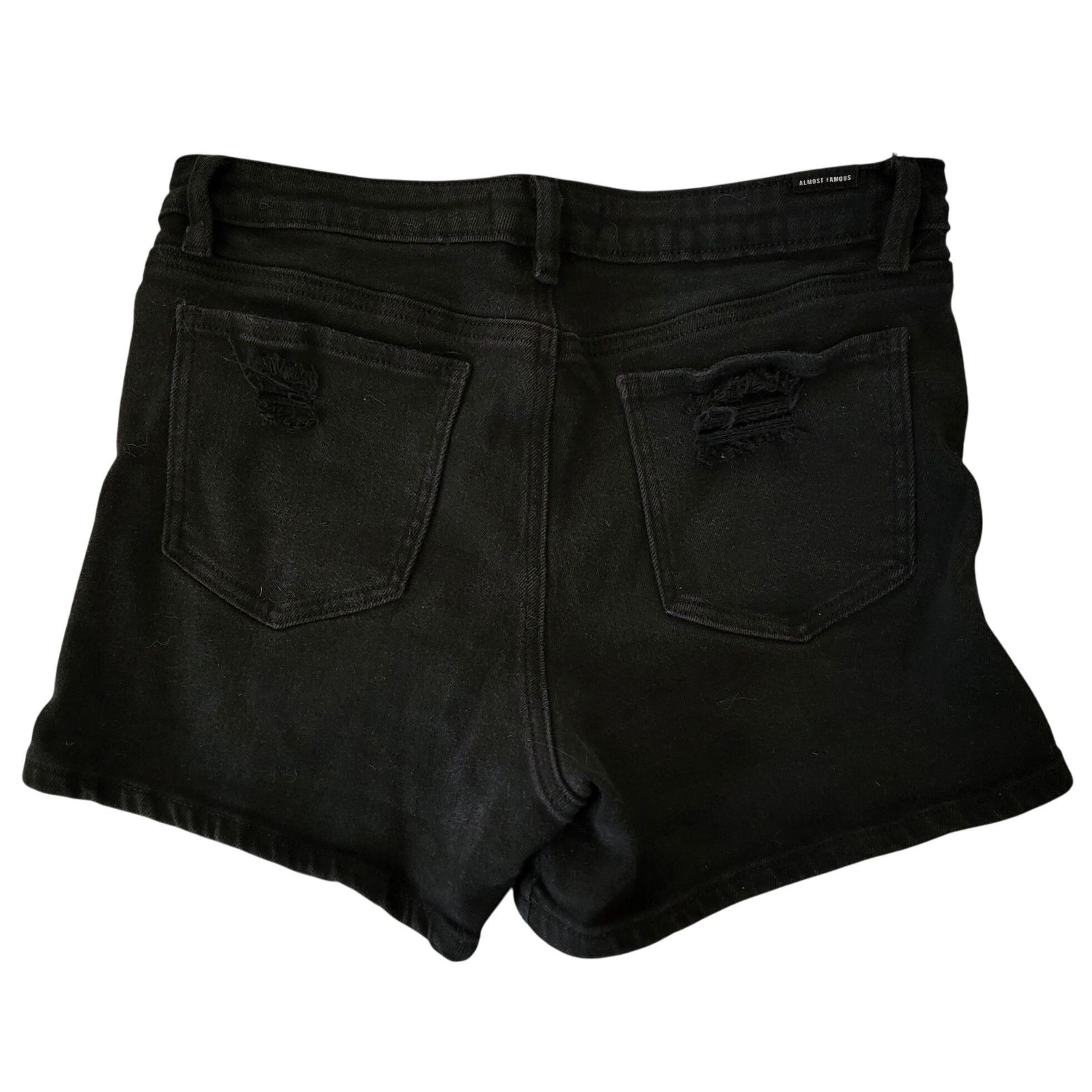 Almost Famous Almost Famous Womens Black Distressed Denim Shorts Size 11 Size 28" / US 6 / IT 42 - 5 Thumbnail