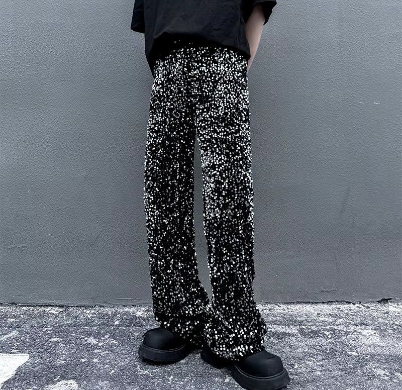 Other Wide Leg Pant Sequin Niche Design Bling Night Size US 33 - 5 Thumbnail