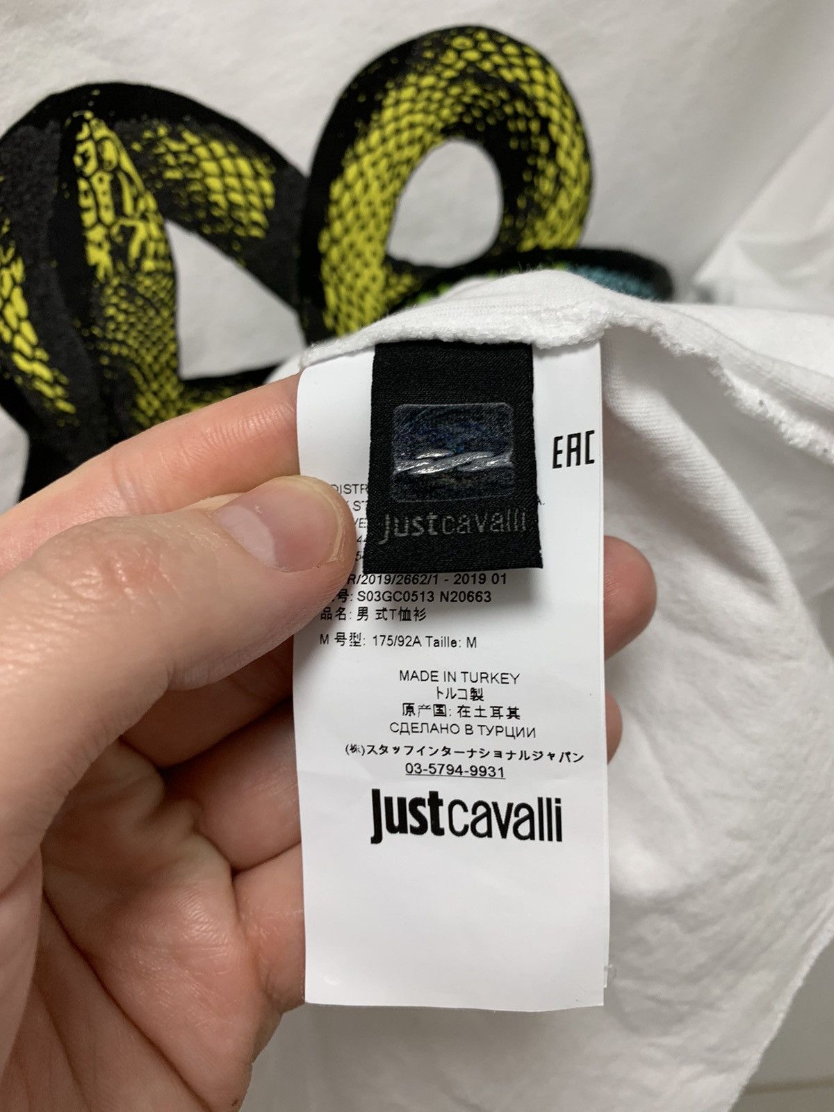 Just Cavalli Just cavalli big logo white t-shirt M sz Size US M / EU 48-50 / 2 - 6 Thumbnail