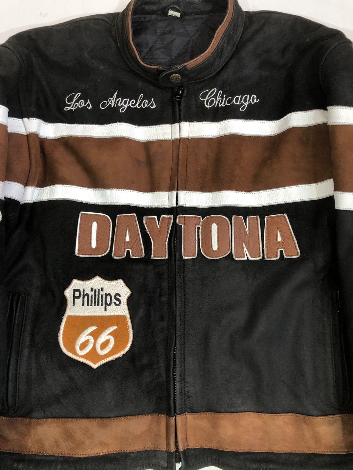 Ferrari × Harley Davidson × Honda Route 66 Daytona Leather Moto Motorcycle Racing Jacket Size US XL / EU 56 / 4 - 6 Thumbnail