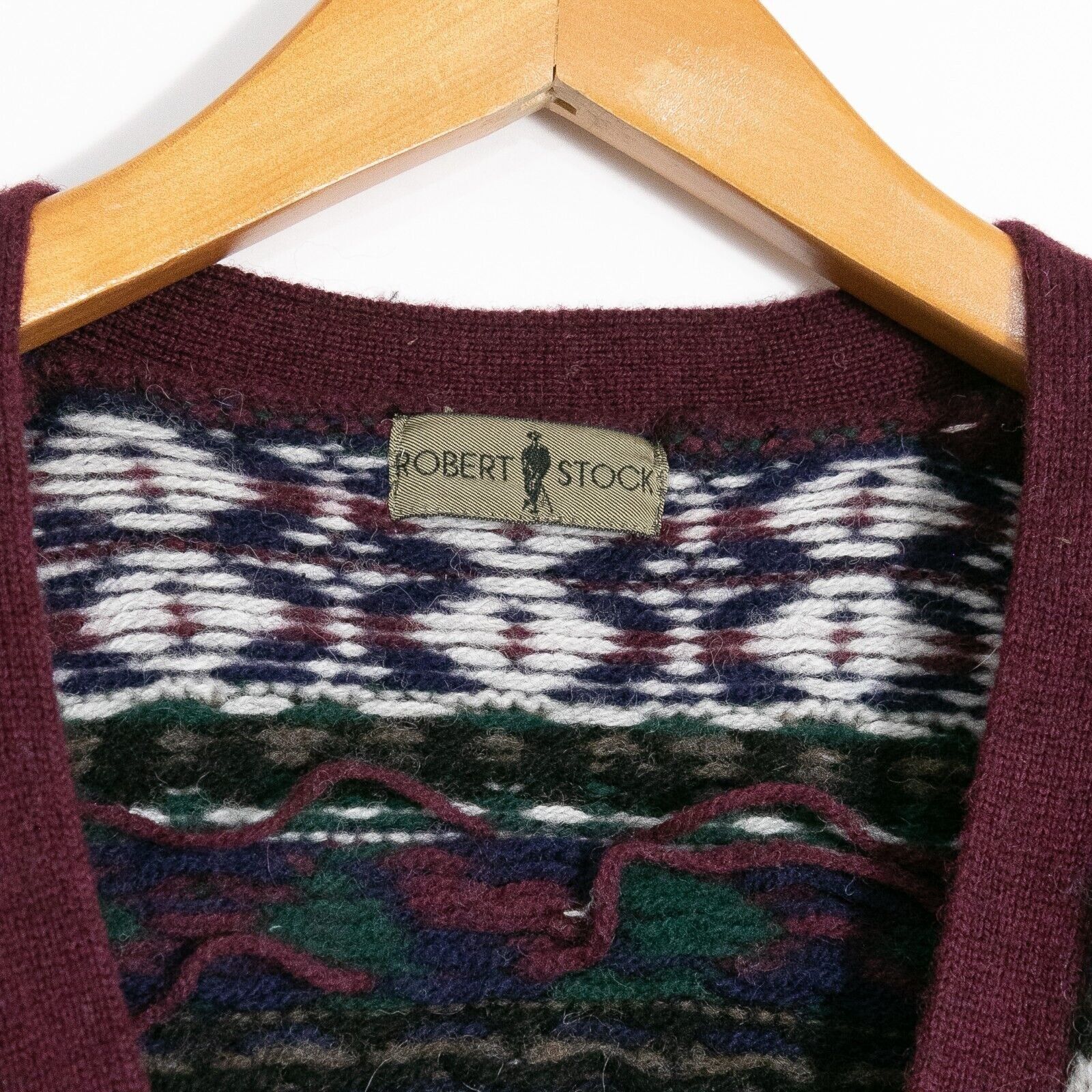 Vintage Vintage Fair Isle Wool Cardigan Sweater Mens Medium - Retro Size US M / EU 48-50 / 2 - 3 Thumbnail