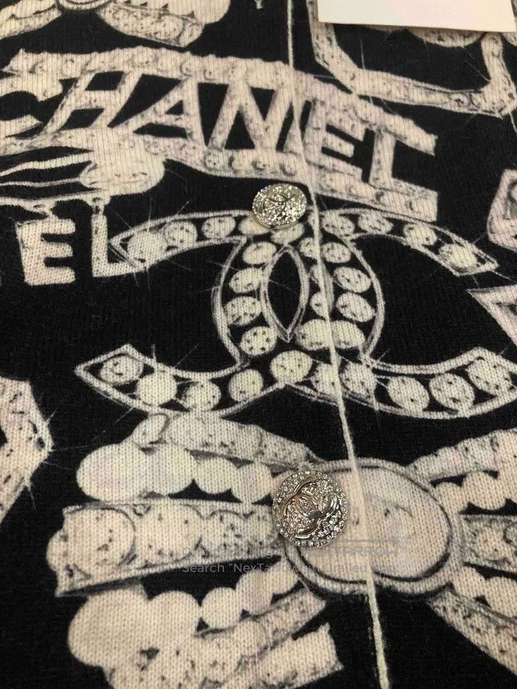 Chanel Chanel Ski series black and white graffiti cardigan long s Size XS / US 0-2 / IT 36-38 - 9 Thumbnail