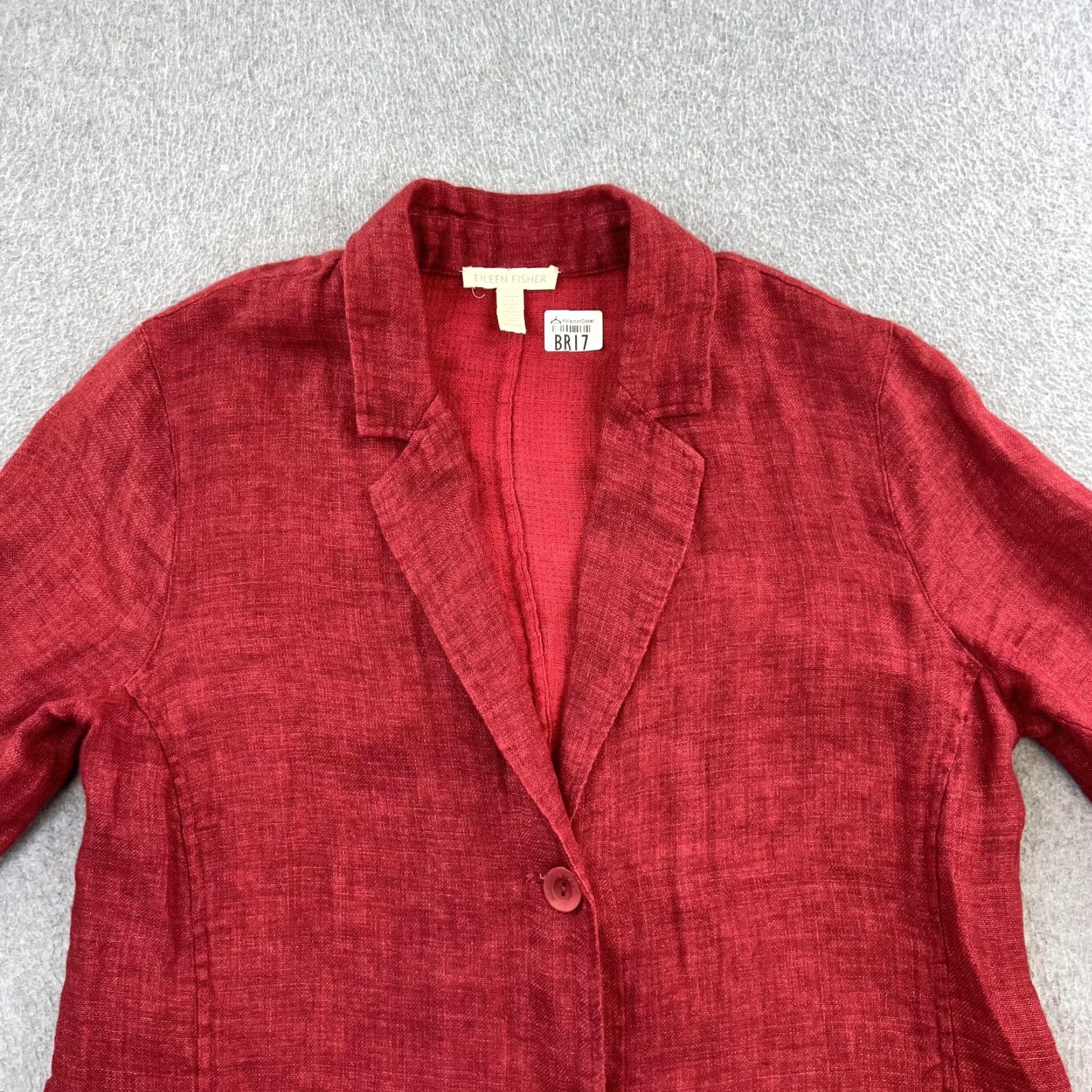Eileen Fisher VINTAGE Eileen Fisher Blazer Jacket Womens XS Red Longline Two Button Notch Lapel Size XS / US 0-2 / IT 36-38 - 5 Thumbnail