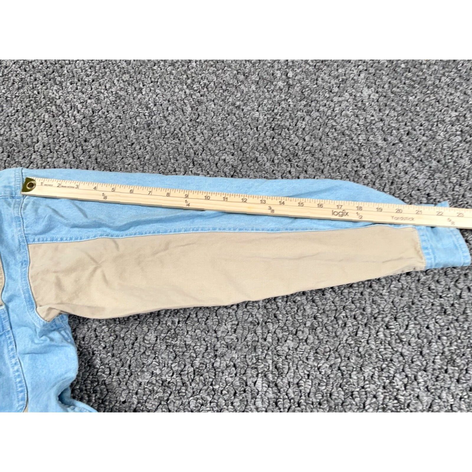 Denime Vintage Shirt Adult Medium Blue Denim Cotton Long Sleeve Button-Up Heavyweight Workwear Retro Grunge Mens Size US M / EU 48-50 / 2 - 7 Thumbnail