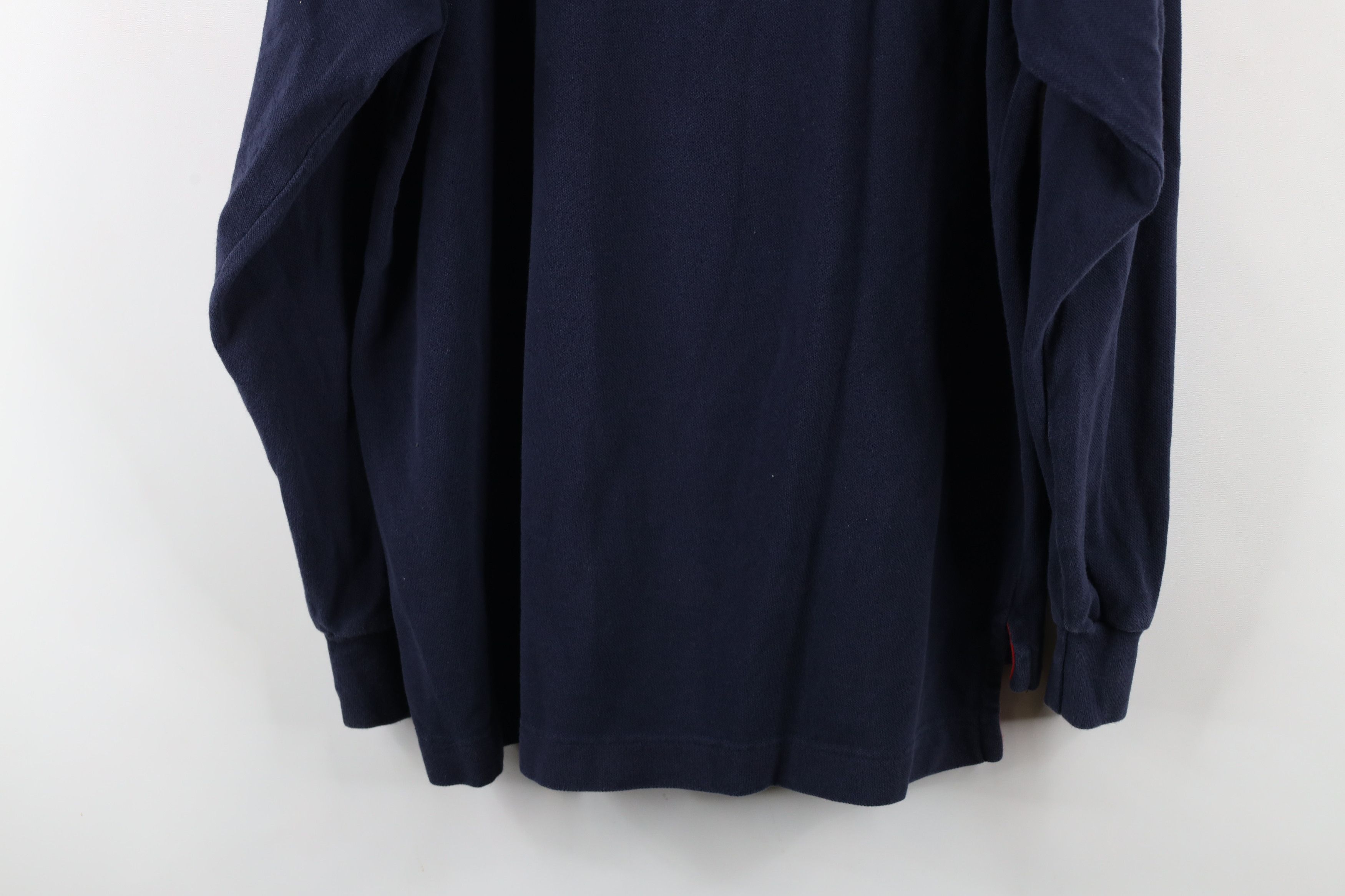 Nautica × Vintage Vintage 90s Nautica Long Sleeve Rugby Polo Shirt Blue Size US L / EU 52-54 / 3 - 13 Thumbnail