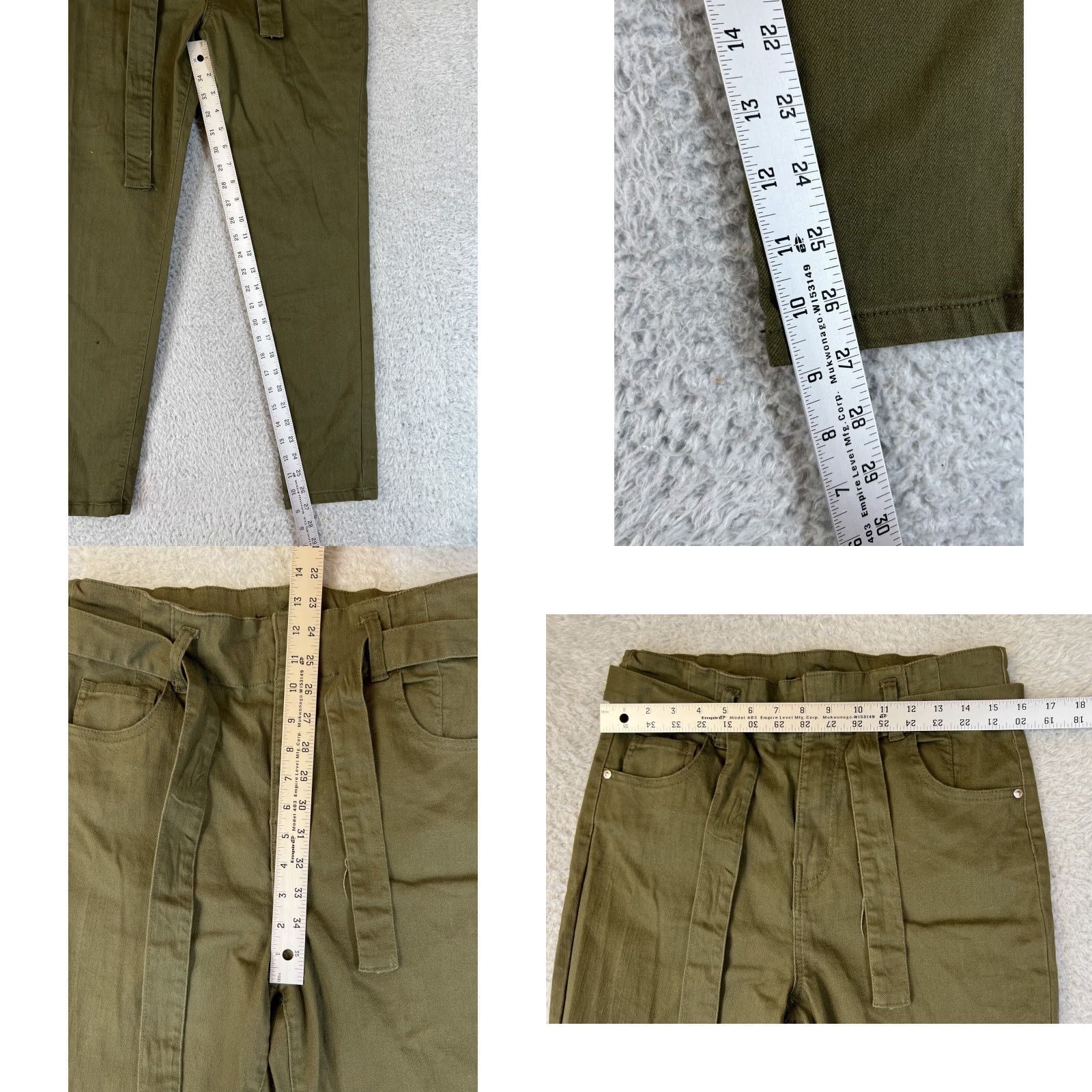Almost Famous VINTAGE Almost Famous Jeans Womens 11 Green Belted High Rise Skinny Denim 5-Pocket Rise >10.5 in Womens Size 32" / US 10 / IT 46 - 8 Thumbnail