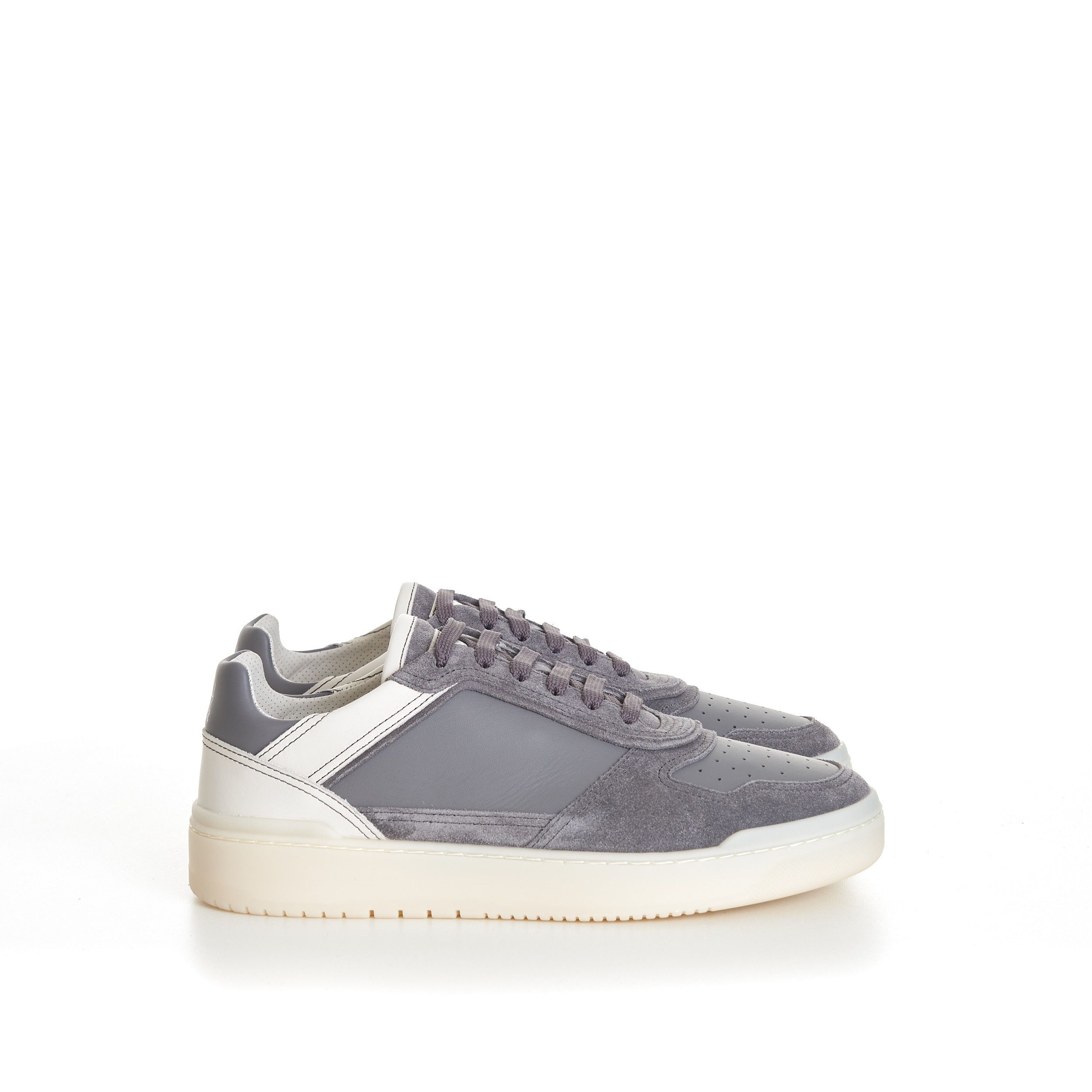 Brunello Cucinelli Semi-Polished Calfskin And Washed Suede Basket Sneakers Size US 6 / EU 39 - 8 Thumbnail