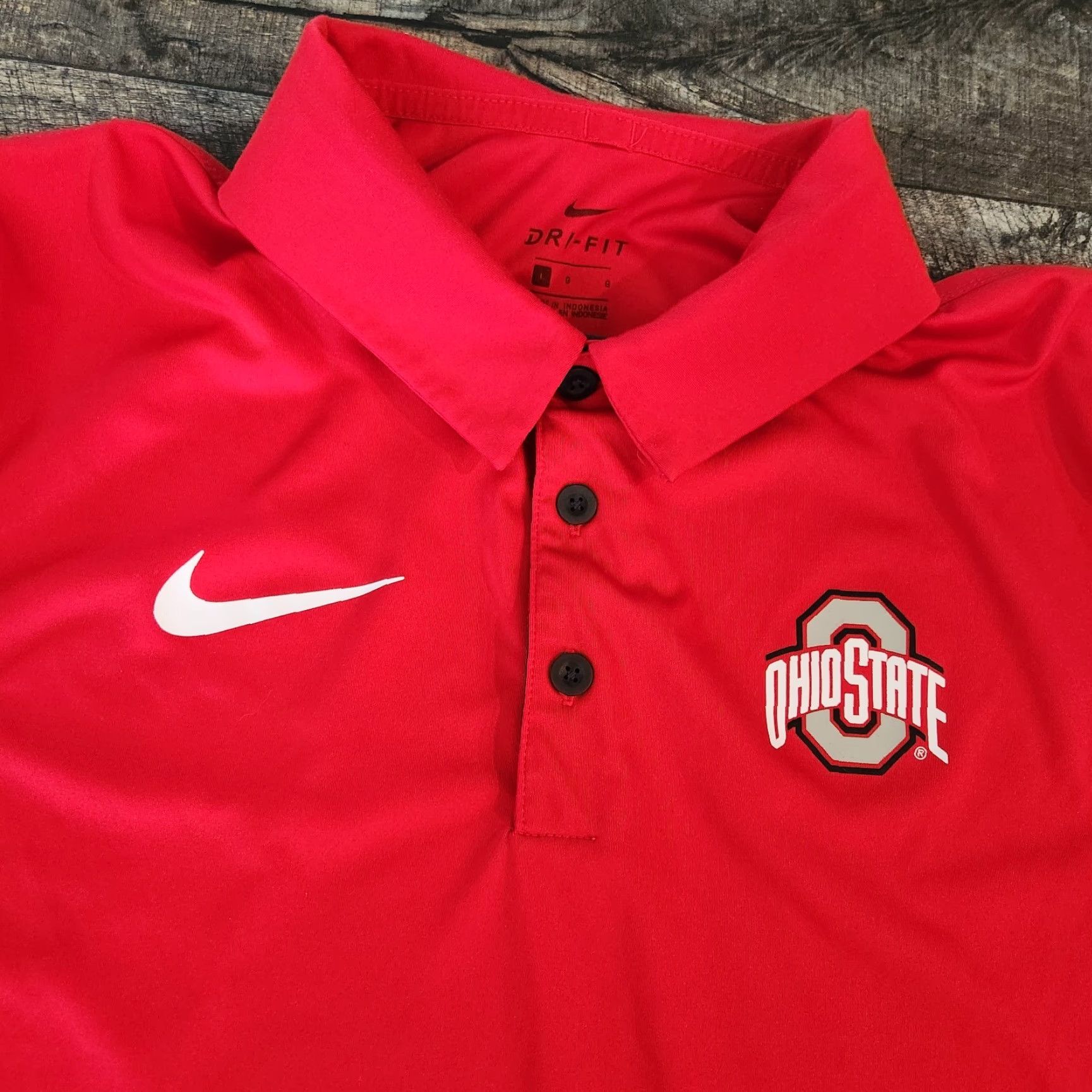 Nike Nike Ohio State Polo Shirt Mens L Red Gray Color Block Dri-Fit Performance Size US L / EU 52-54 / 3 - 3 Thumbnail
