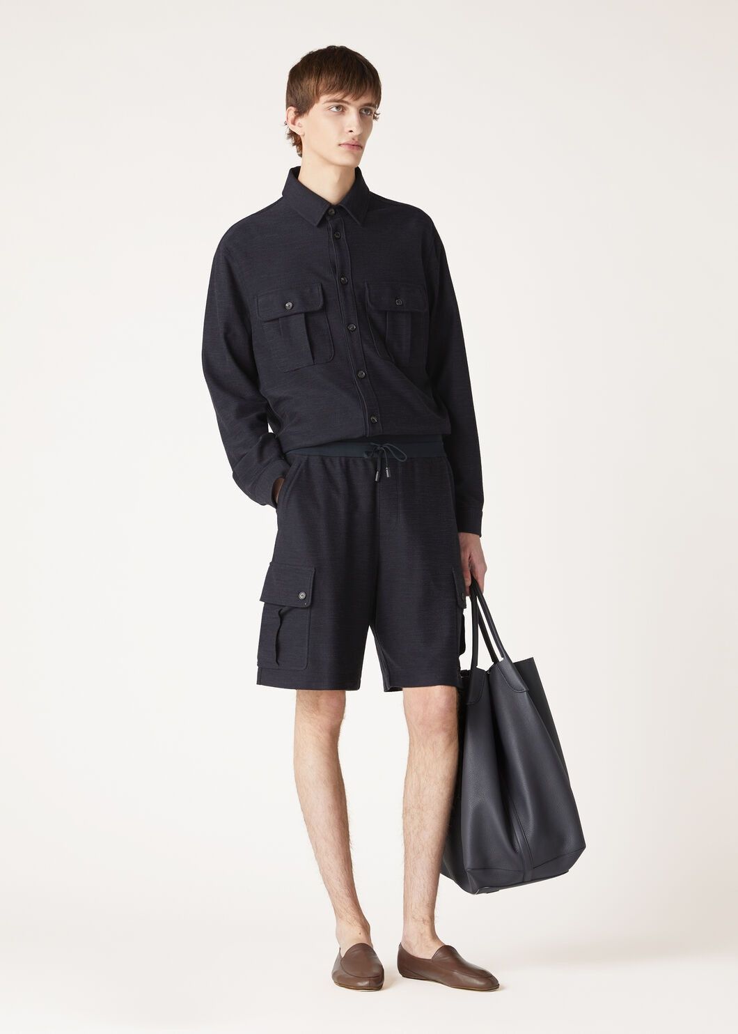 Loro Piana o1w1db10725 FAO4469 Quarna Bermuda Short in Navy Blue Size US 40 / EU 56 - 2 Thumbnail