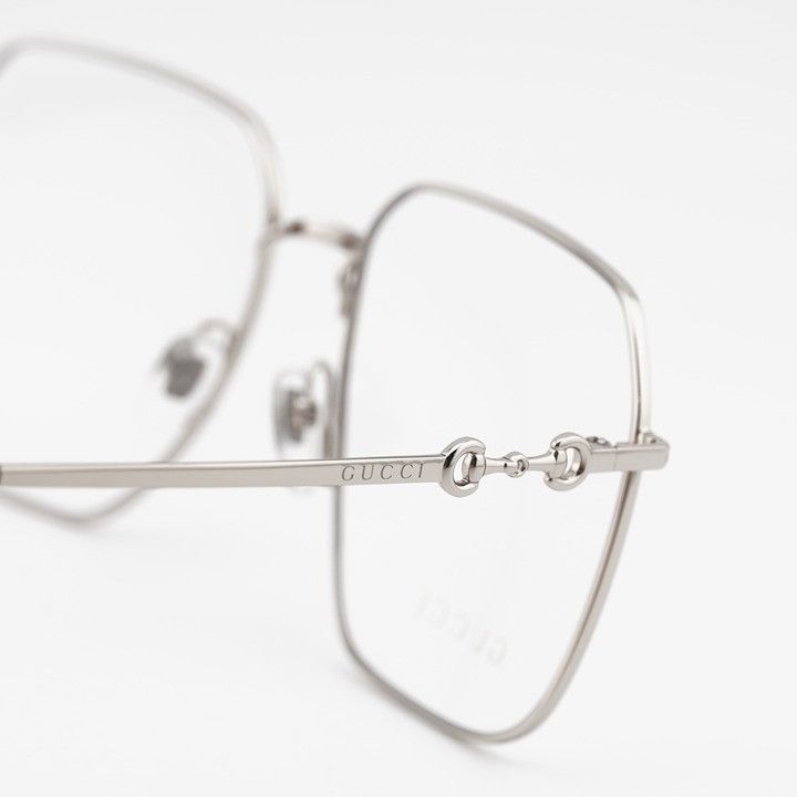 Gucci Gucci GG0952O 003 Eyeglasses Gold/Silver 57mm Square Frame Size ONE SIZE - 6 Thumbnail