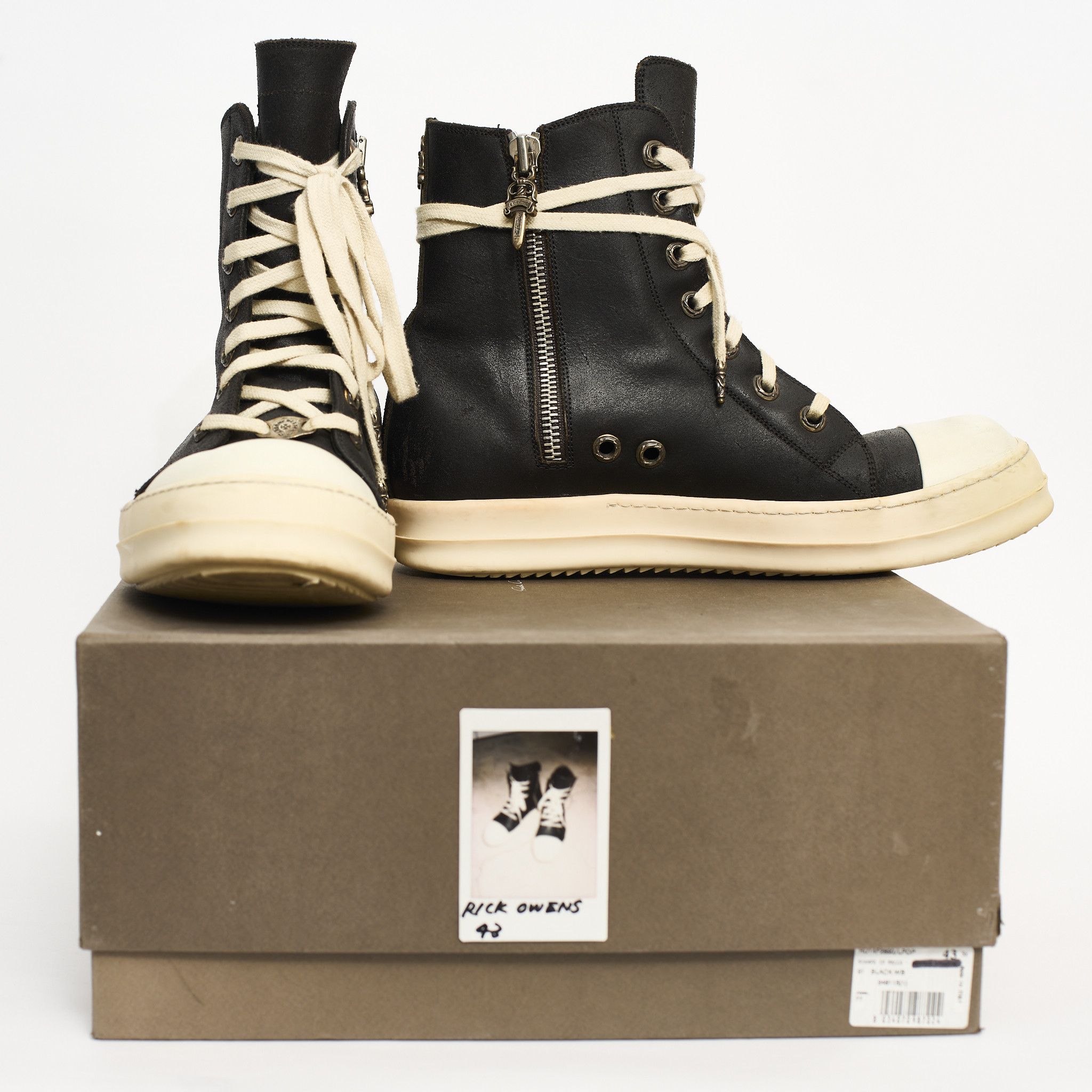 Chrome Hearts Rick Owens Blister Leather Ramones Size 43 Shoes in Black, Men's