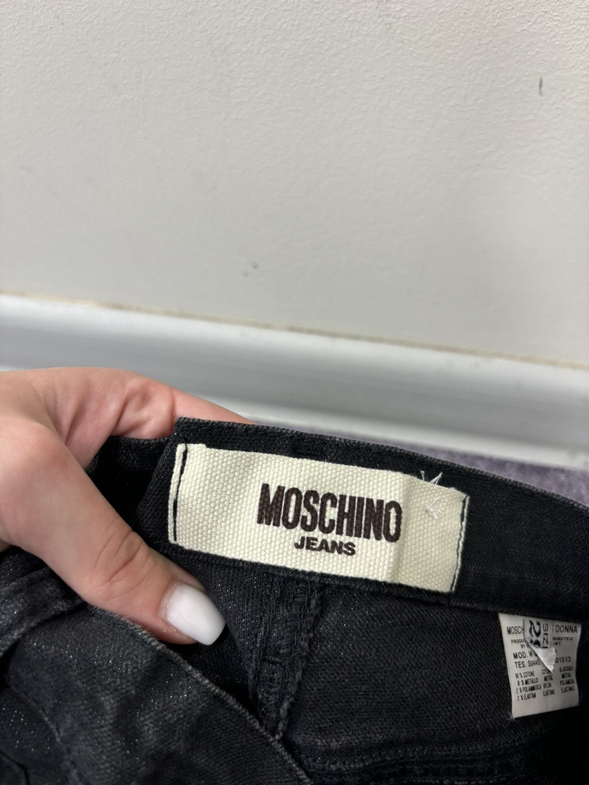 Moschino Vintage Moschino Women’s Skinny Fit Luxury Black Denim Jeans Size 29" - 9 Thumbnail