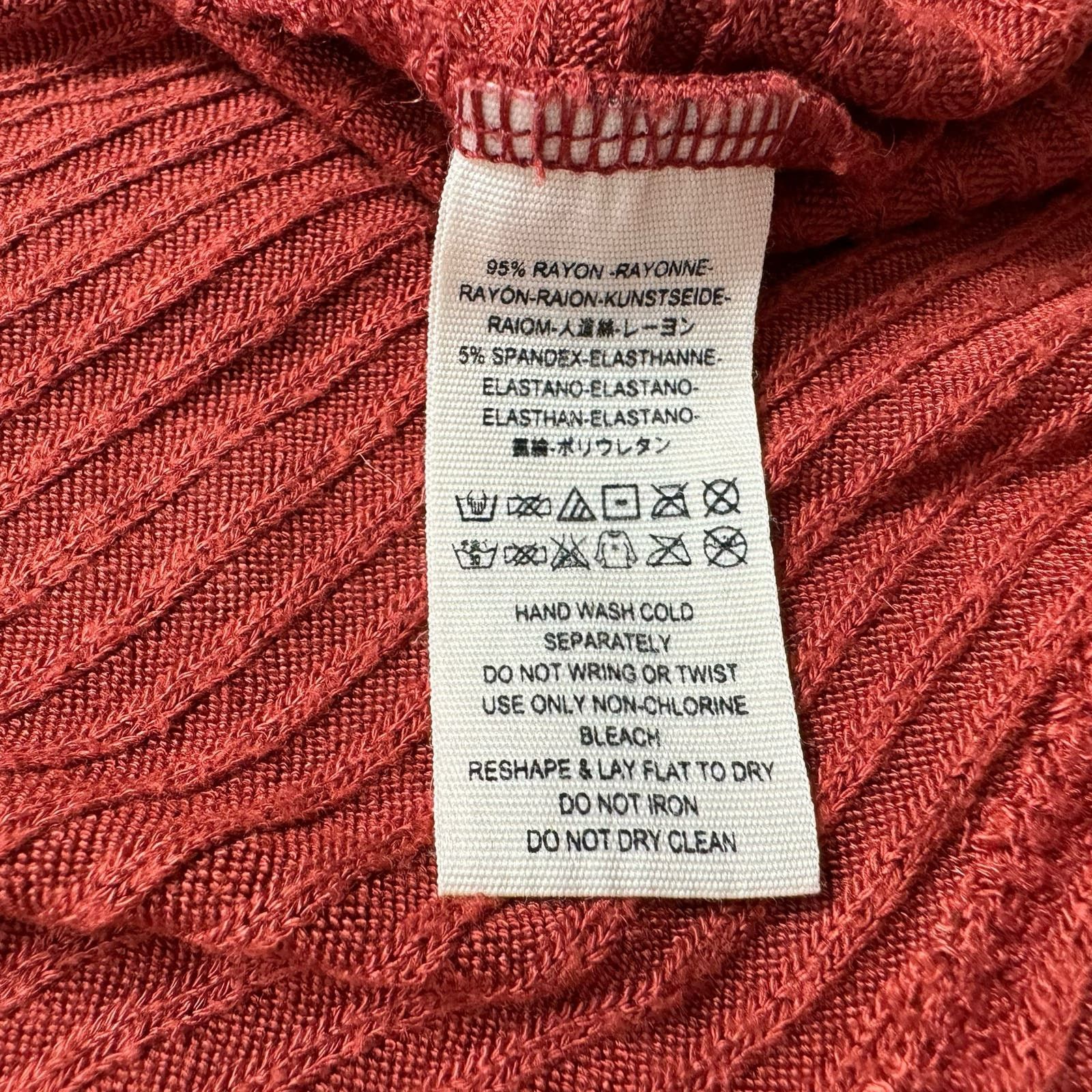Free People WE THE FREE People Lover Rib Orange Split Mock Top Small Size S / US 4 / IT 40 - 7 Thumbnail