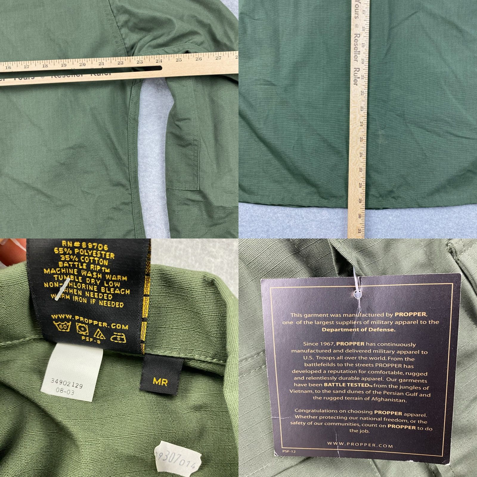 Propper VINTAGE PROPPER Military Jacket Mens M Green Button 2 Pocket NWT Deadstock BDU Canvas Cotton-Blend Shirt? Size US M / EU 48-50 / 2 - 8 Thumbnail
