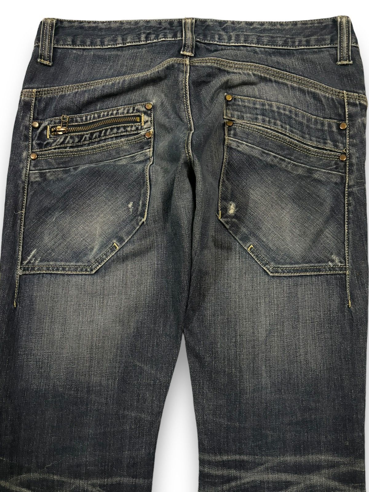 Number (N)ine Japanese Brand Whiskers Distressed Jeans Number (N)ine Style Size US 32 / EU 48 - 10 Thumbnail