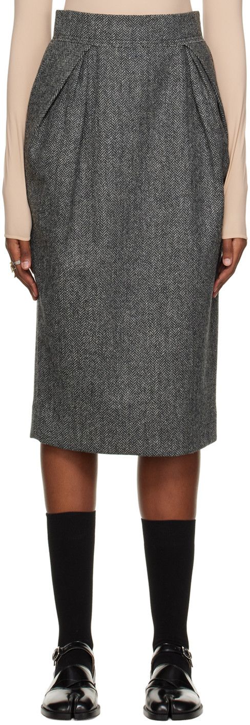 image of Maison Margiela O1W1Db10324 Midi Skirt In Grey, Women's