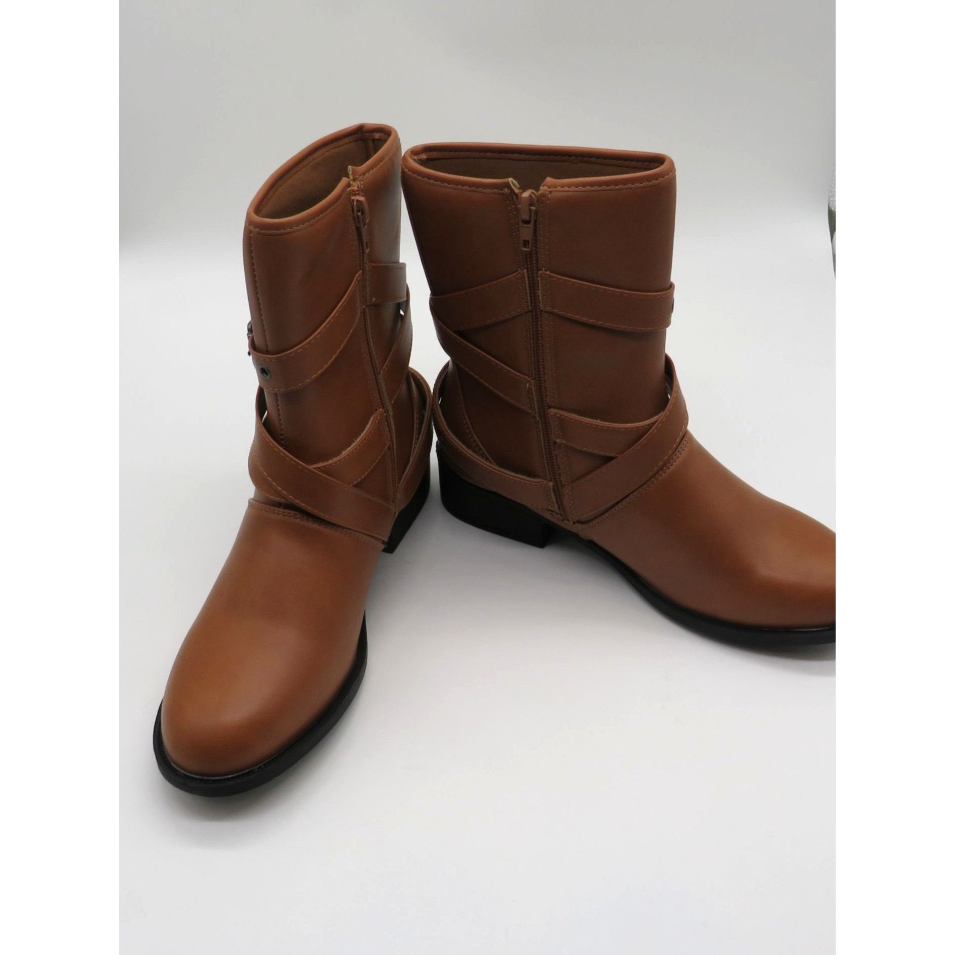 Other Yoki Womens Brown Faux Leather Buckled Mid-Calf Boots Size 9 Size US 9 / IT 39 - 7 Thumbnail