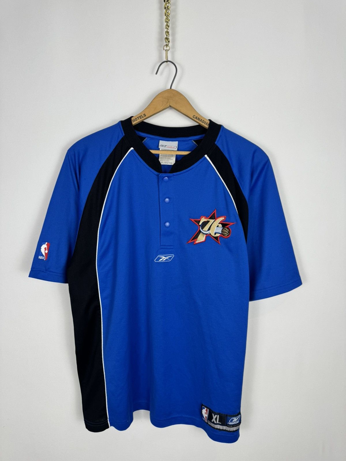 Reebok 2000s Reebok Philadelphia 76ers Warm Up Jersey Size US XL / EU 56 / 4 - 2 Thumbnail