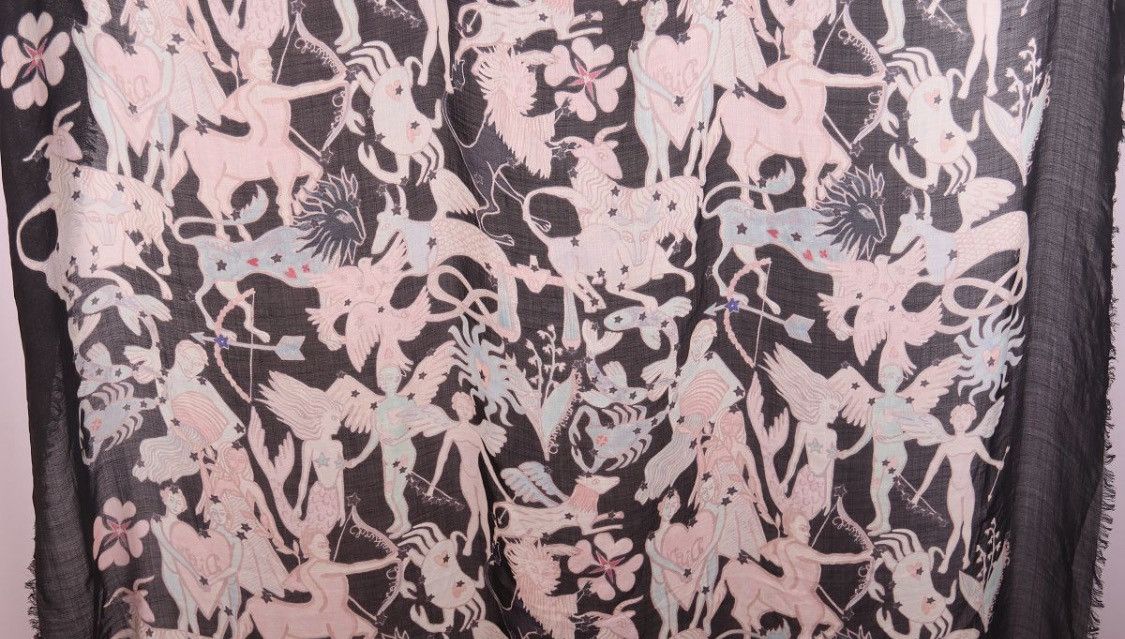 Dior Christian Dior Zodiac Print Large Silk Scarf Handkerchief Size ONE SIZE - 6 Thumbnail