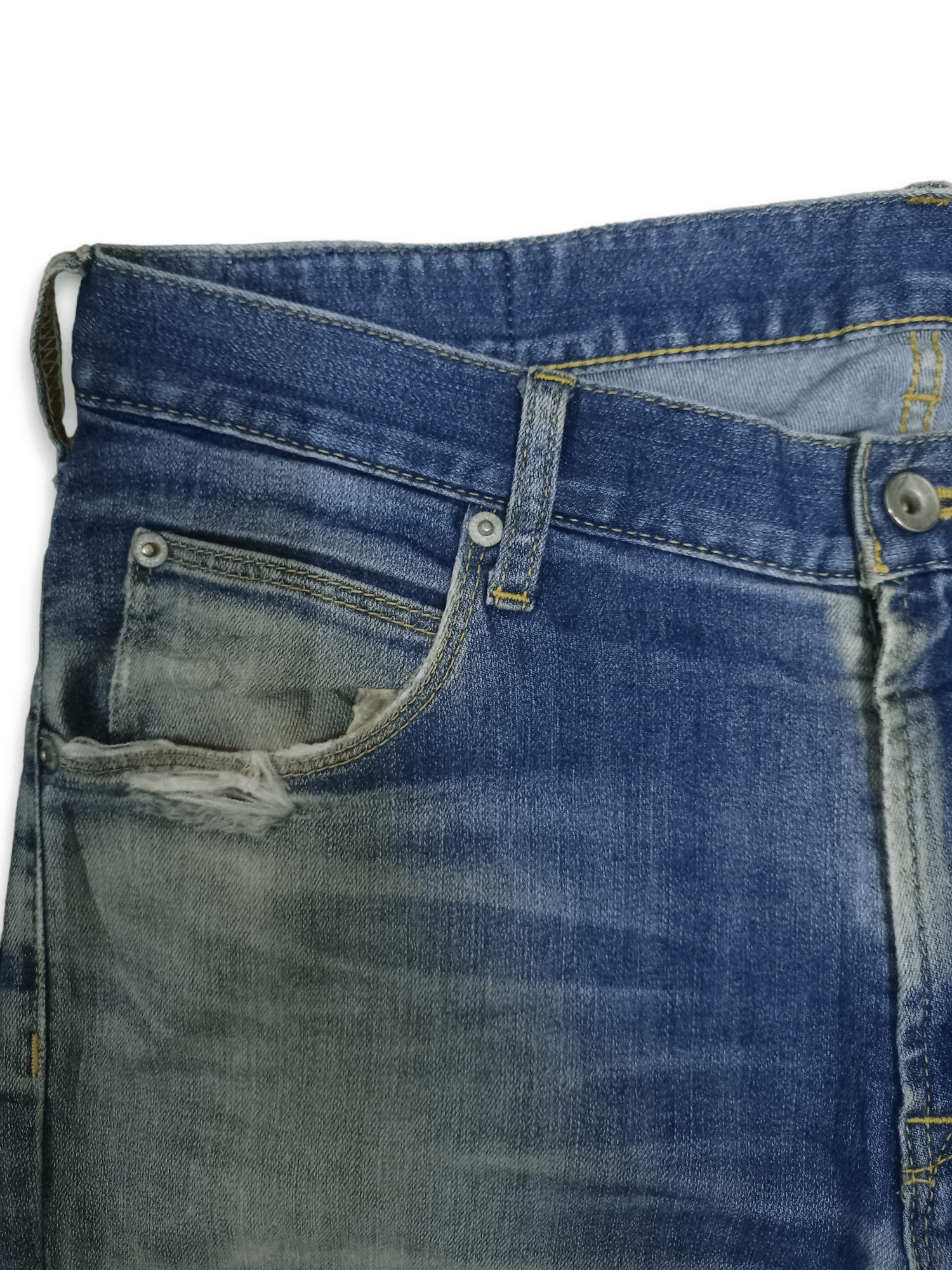 Japanese Brand × Ships Jet Blue Vintage Ships Jet Blue Blue Wash Distressed Jeans 34x31 Size US 34 / EU 50 - 4 Thumbnail