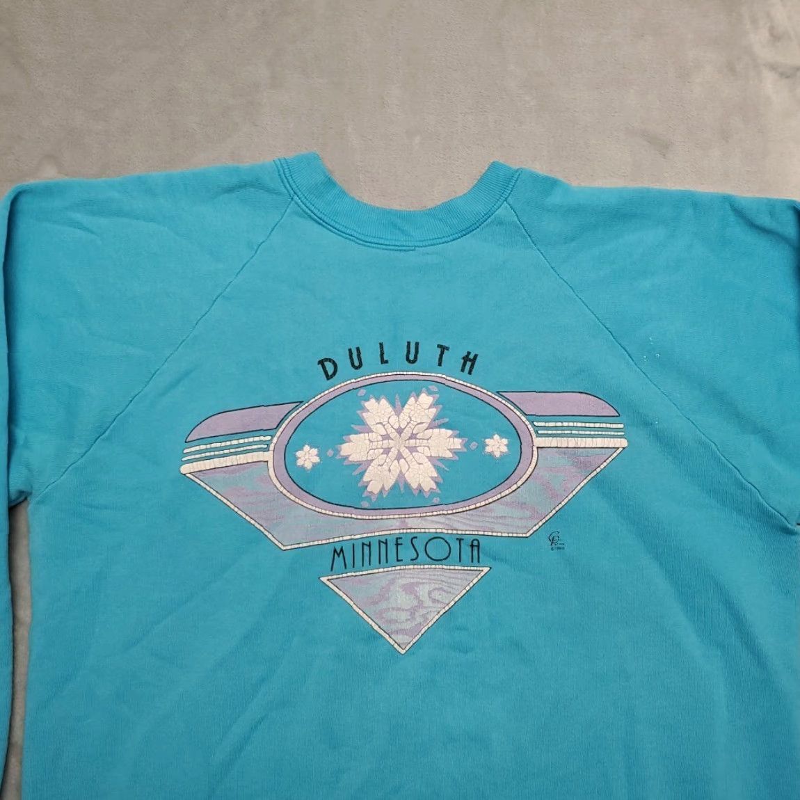 Vintage VTG Duluth Minnesota Sweatshirt Mens Large Blue Tourist Snow Ski Retro 80s USA Size US L / EU 52-54 / 3 - 3 Thumbnail