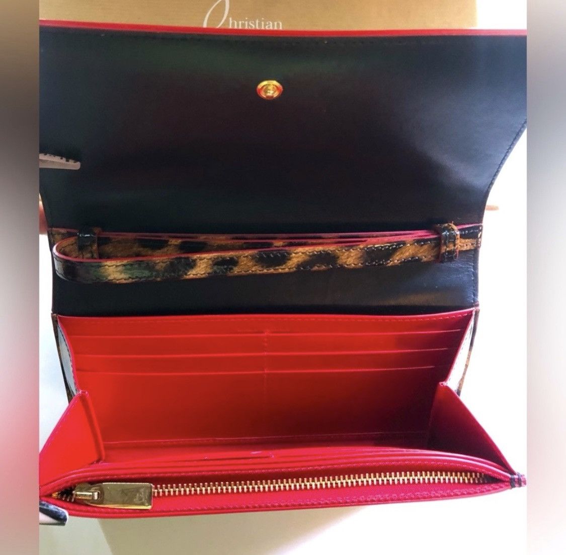 Christian Louboutin Macaron Leopard Panettone Studded Wallet Wristlet Clutch Size ONE SIZE - 8 Thumbnail