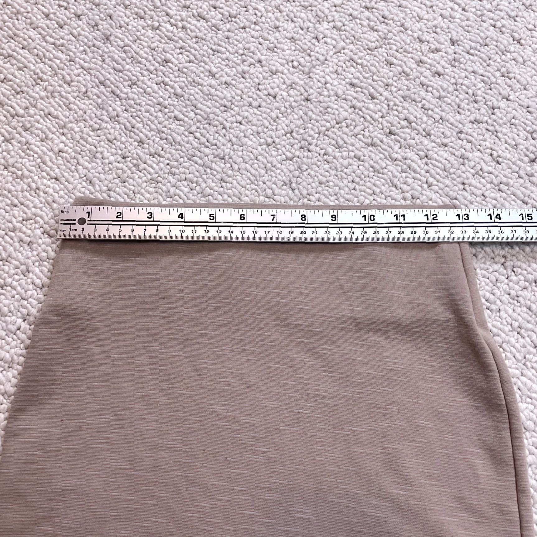 BCBGeneration BCBG Generation Mini Skirt Womens XS Beige Almond Short Stretch Solid Polyester Linen Spandex Knit Short Skirt Womens XS Beige Size 26" / US 2 / IT 38 - 4 Thumbnail