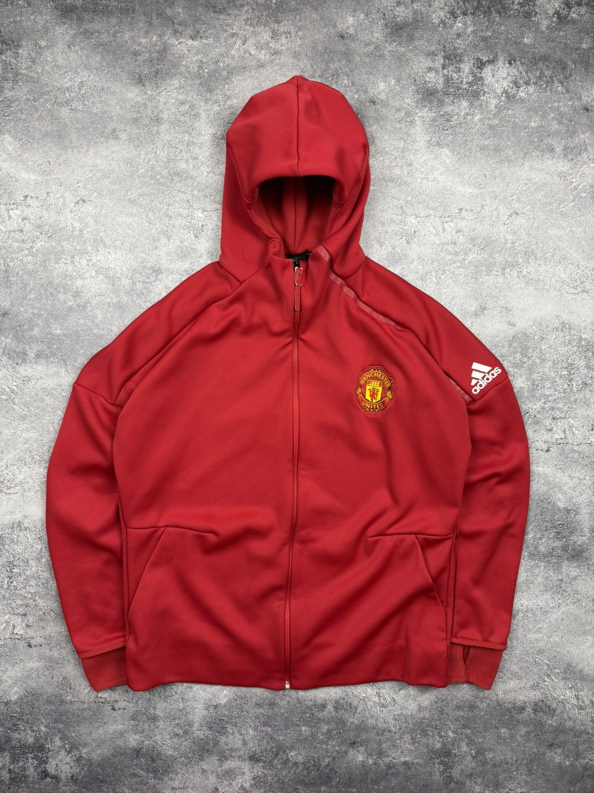 Adidas Vintage Adidas Manchester United Football ZNE Zip Hoodie Y2K Size US XL / EU 56 / 4 - 1 Thumbnail