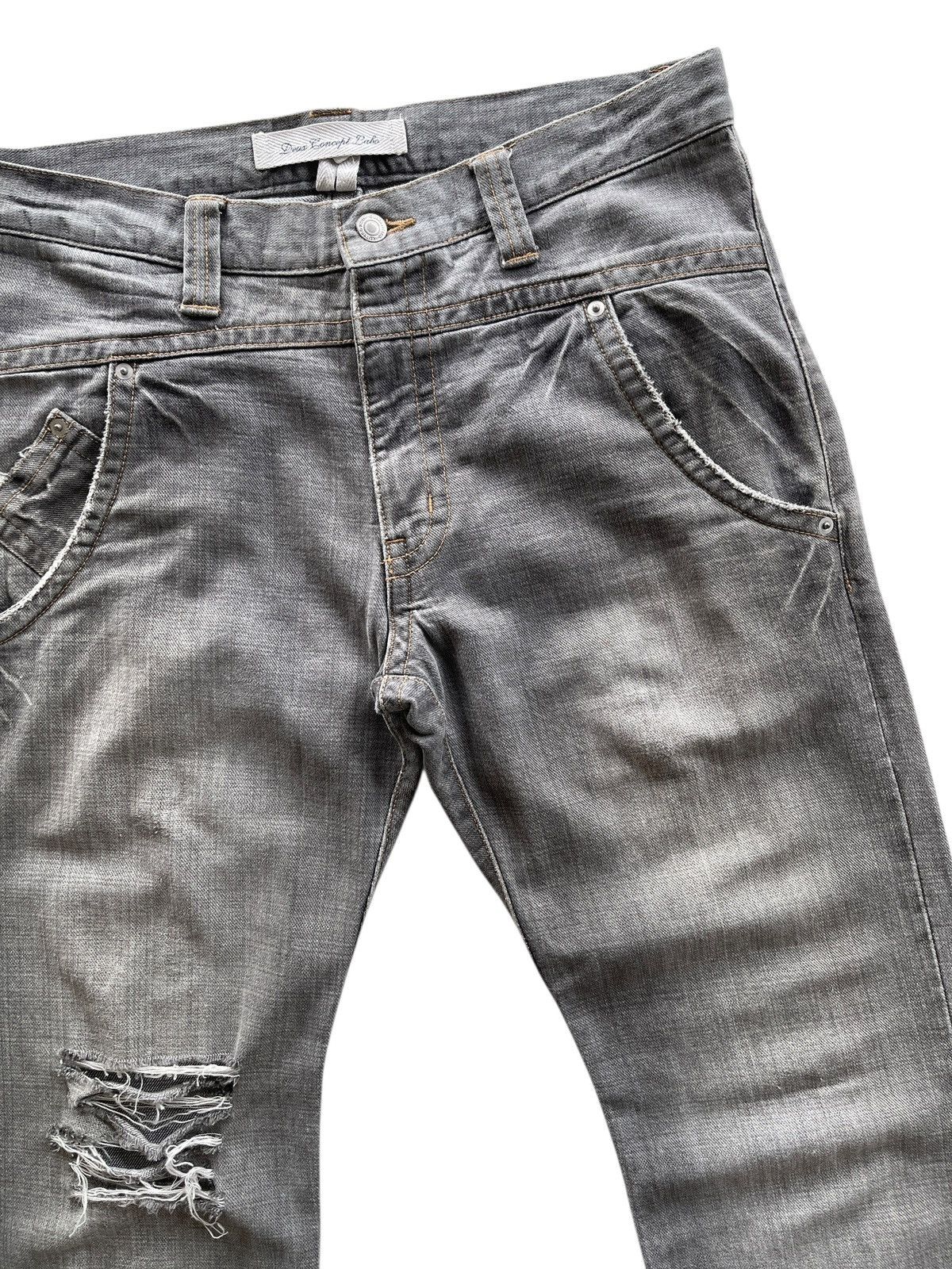 Les Deux DEUX Concept Labo Distressed Flare Grey Denim Size US 34 / EU 50 - 5 Thumbnail