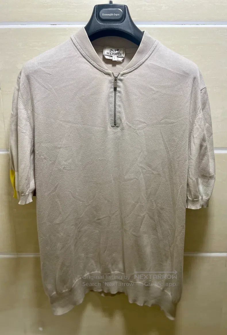 Hermes Hermes Half-zip short-sleeve knitwear Size US L / EU 52-54 / 3 - 1 Thumbnail