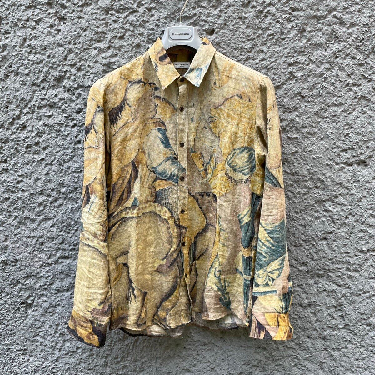 Pre-owned Dries Van Noten Tapestry Shirt Button Up S/s17 In Yellow