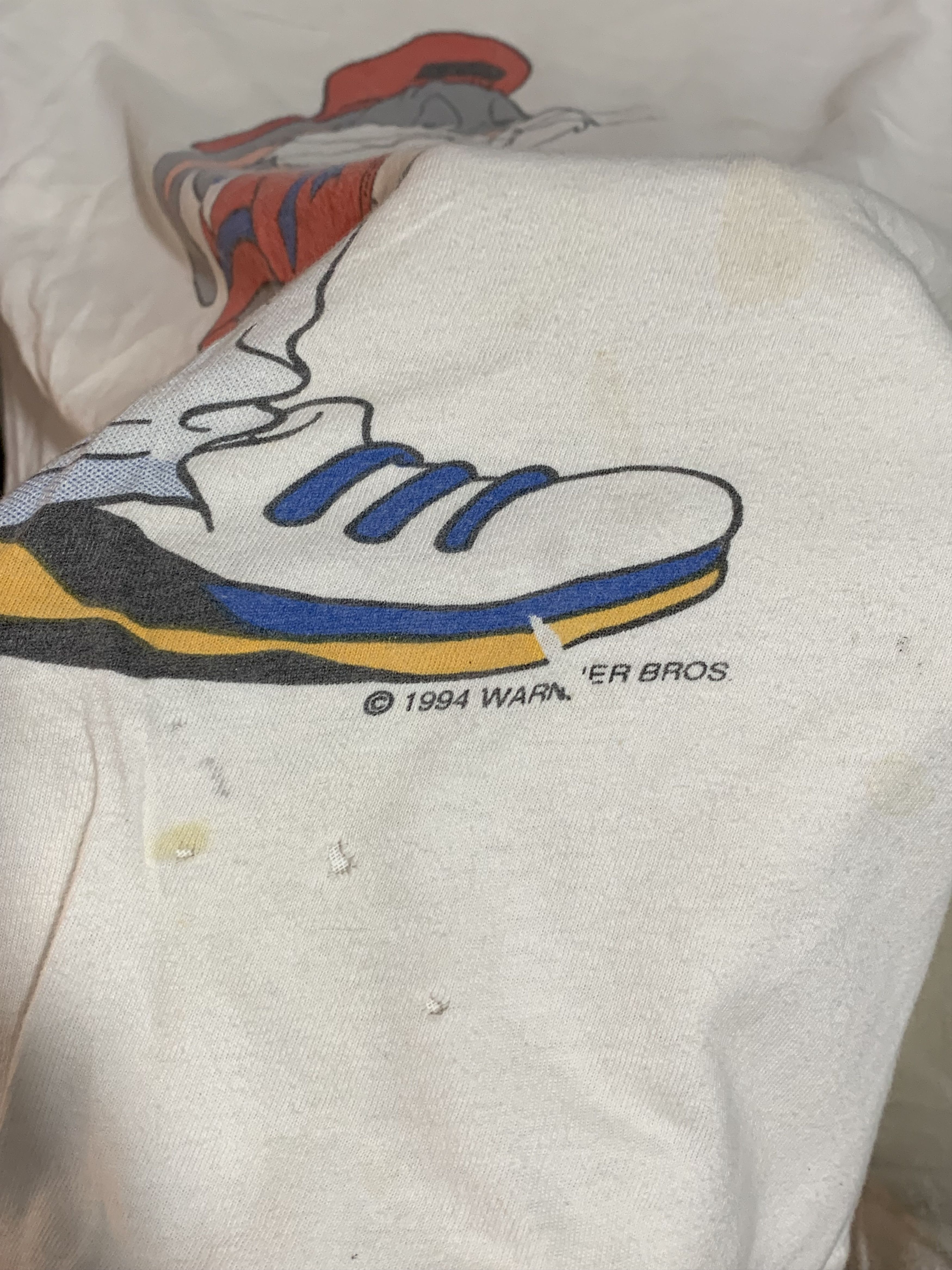 Vintage VTG 1994 Warner Bros Bucks Bunny White T-Shirt Kriss Kross Size US L / EU 52-54 / 3 - 3 Thumbnail