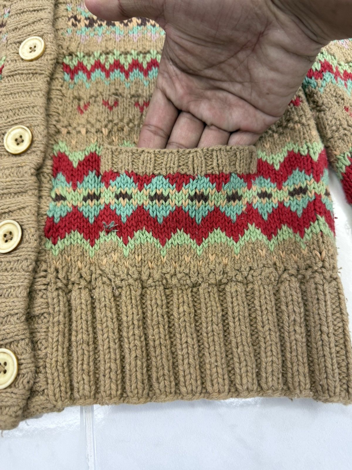 Polo Ralph Lauren RARE🔥Vintage RALPH LAUREN Shawl Collar Knitted Navajo Motive Size US M / EU 48-50 / 2 - 5 Thumbnail