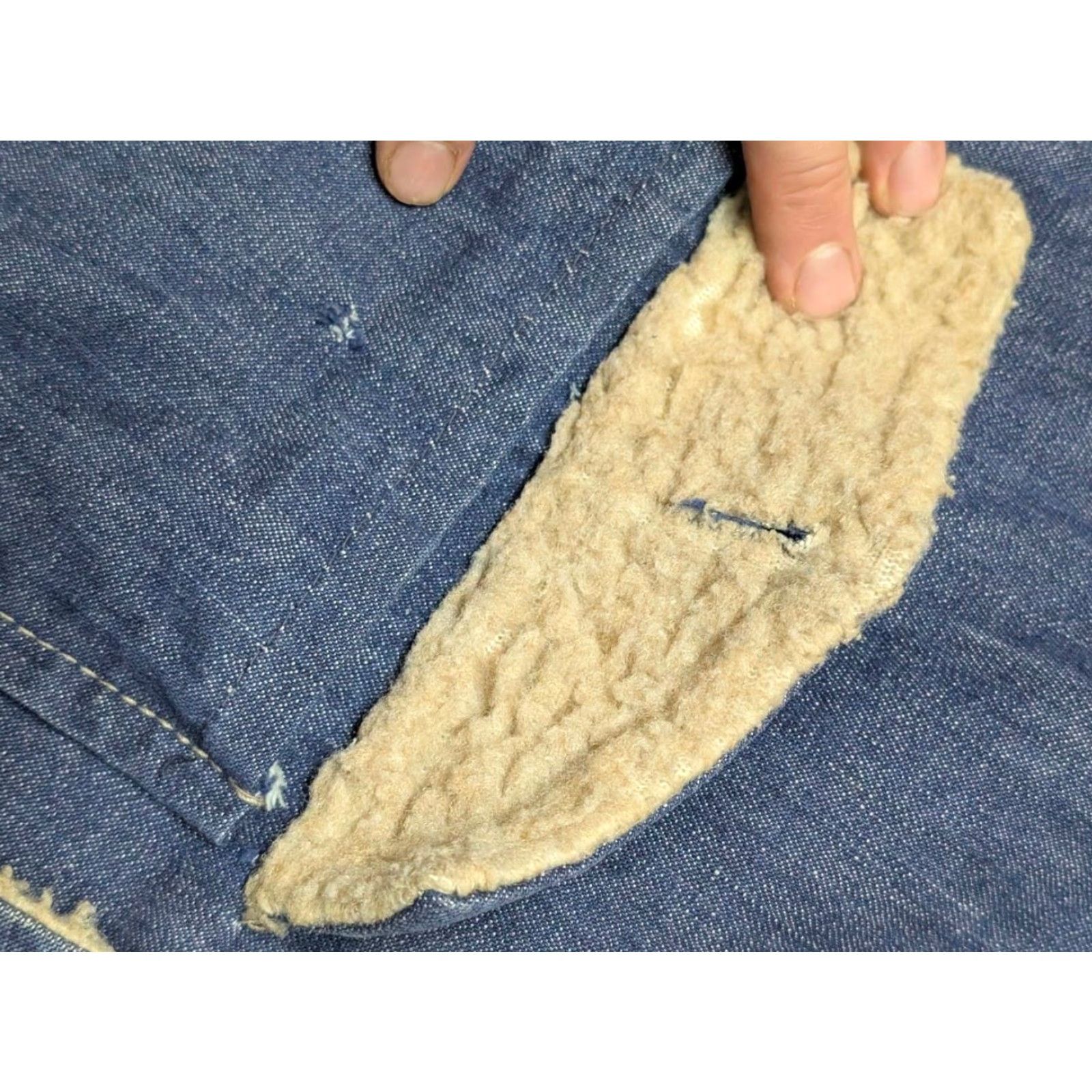 Denime VINTAGE denim RANCHER sherpa coat 42 blue JEAN CAL CRAFT denim jacket M Mens Size US 31 - 7 Thumbnail