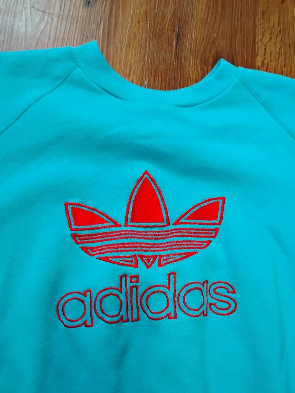 Adidas Vintage 80s Adidas Trefoil Logo Crewneck Sweatshirt Size US L / EU 52-54 / 3 - 1 Thumbnail