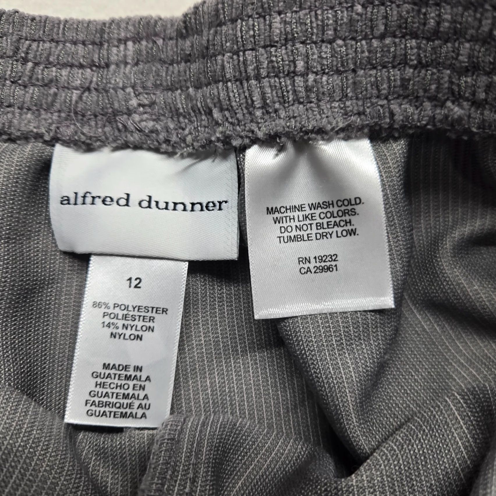 Vintage Alfred Dunner Womens Gray Stretch Waist Straight Leg Pants 12 US Made Career Dress Pants Womens Pants 12 Gray Straight Stretch Vintage No Size 34" / US 12 / IT 48 - 3 Thumbnail