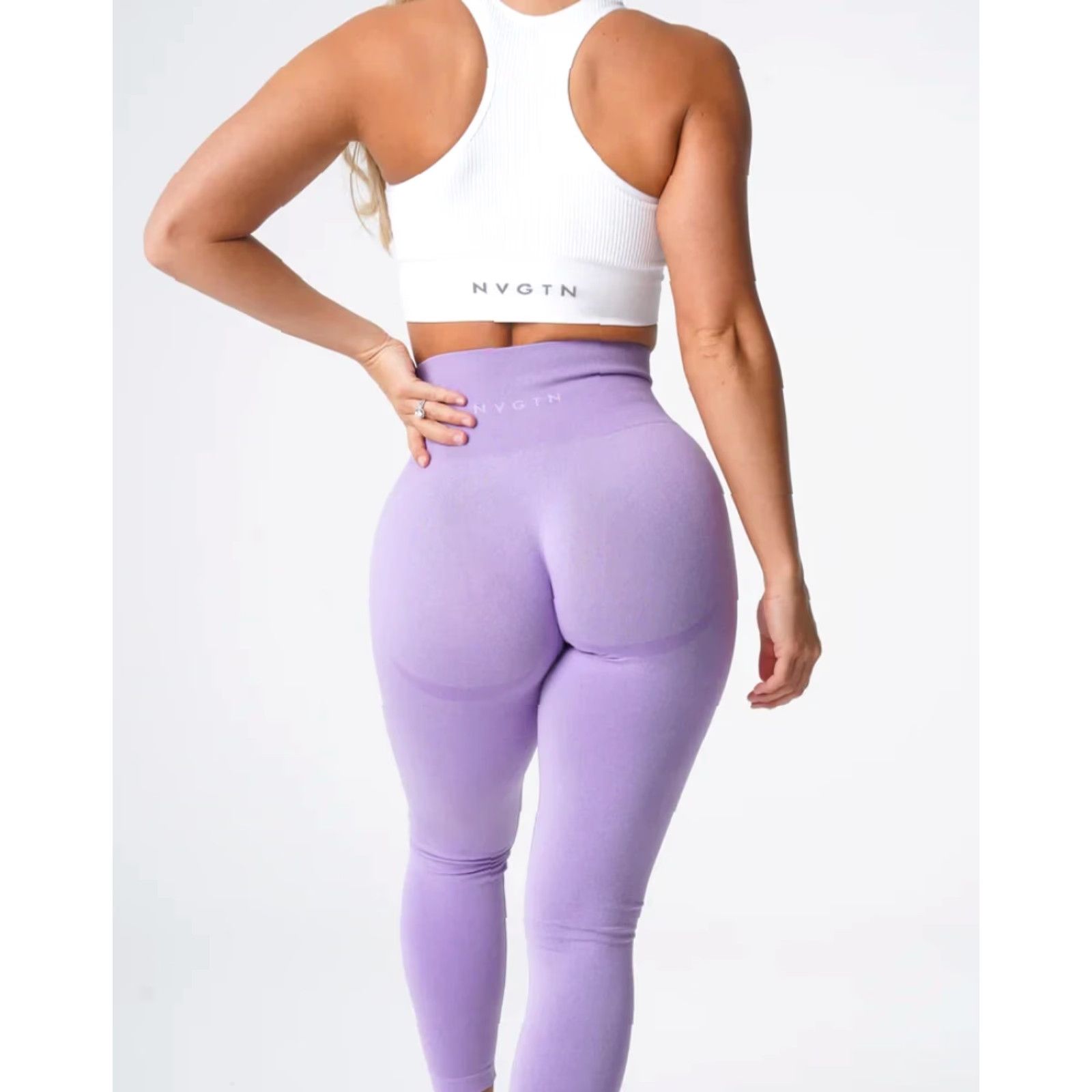 Vintage NVGTN Womens Leggings XL Purple Lilac Contour Ankle Size 40" / US 18 - 8 Thumbnail